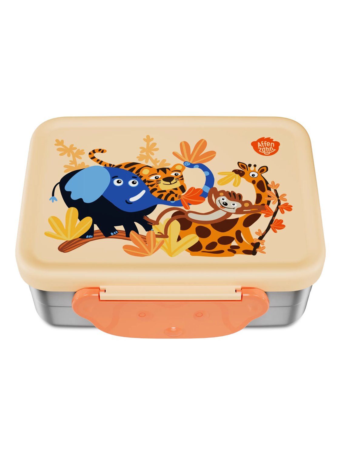 Affenzahn Lunchbox Edelstahl Brotdose, Edelstahl, (Edelstahl Brotdose, 2-tlg., 1x Brotdose, 1x Trennfach), spülmaschinengeeignet bis 45 Grad, Handwäsche empfohlen