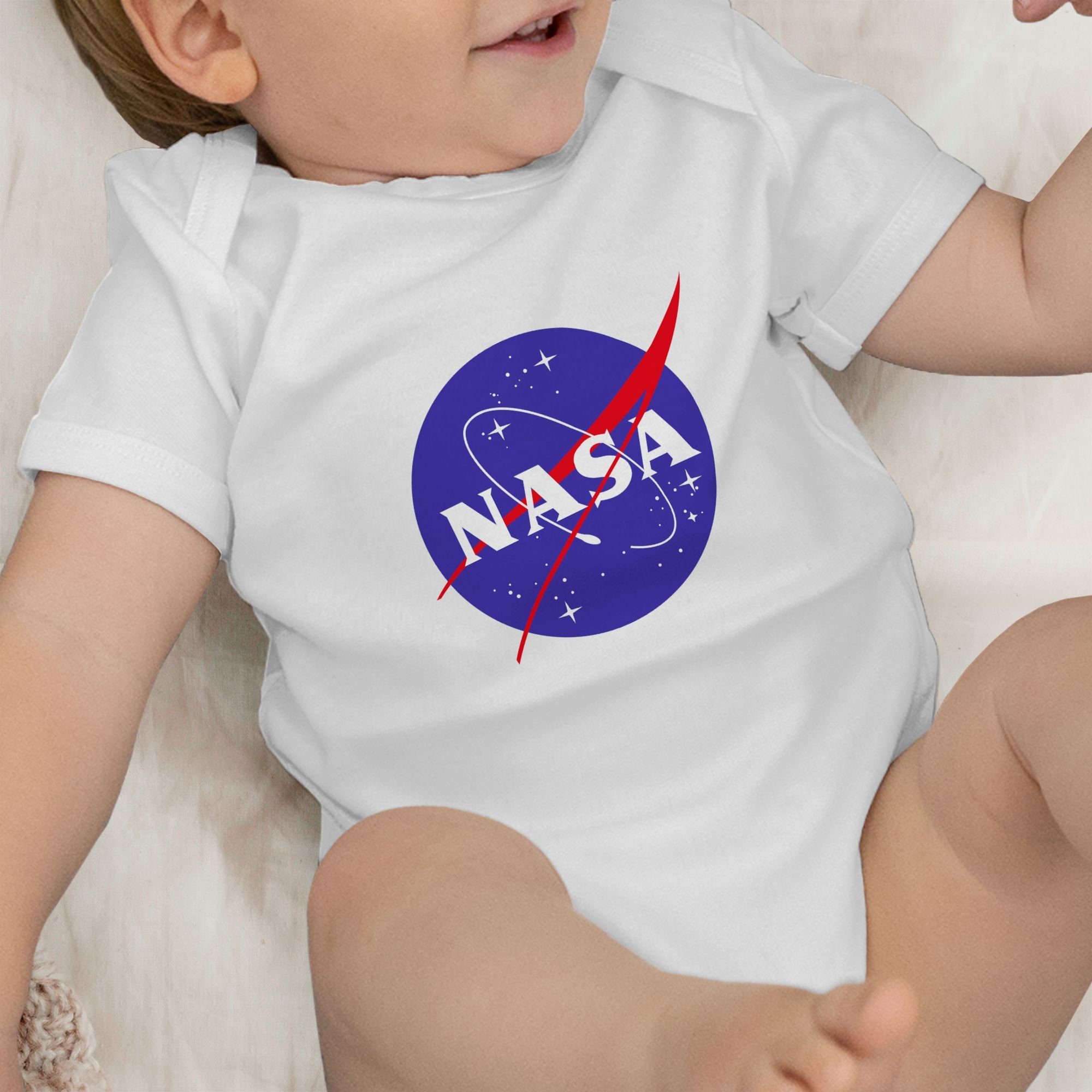 Shirtracer Shirtbody Nasa 2 Weiß Meatball Logo Trends Baby Aktuelle