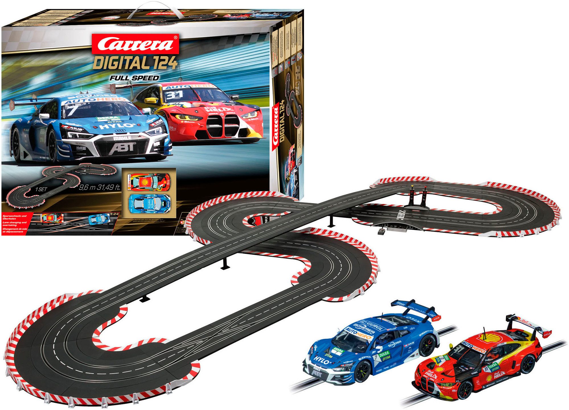 Carrera® Autorennbahn Carrera® Digital 124 DTM Full Speed (Streckenlänge 9,3 m)