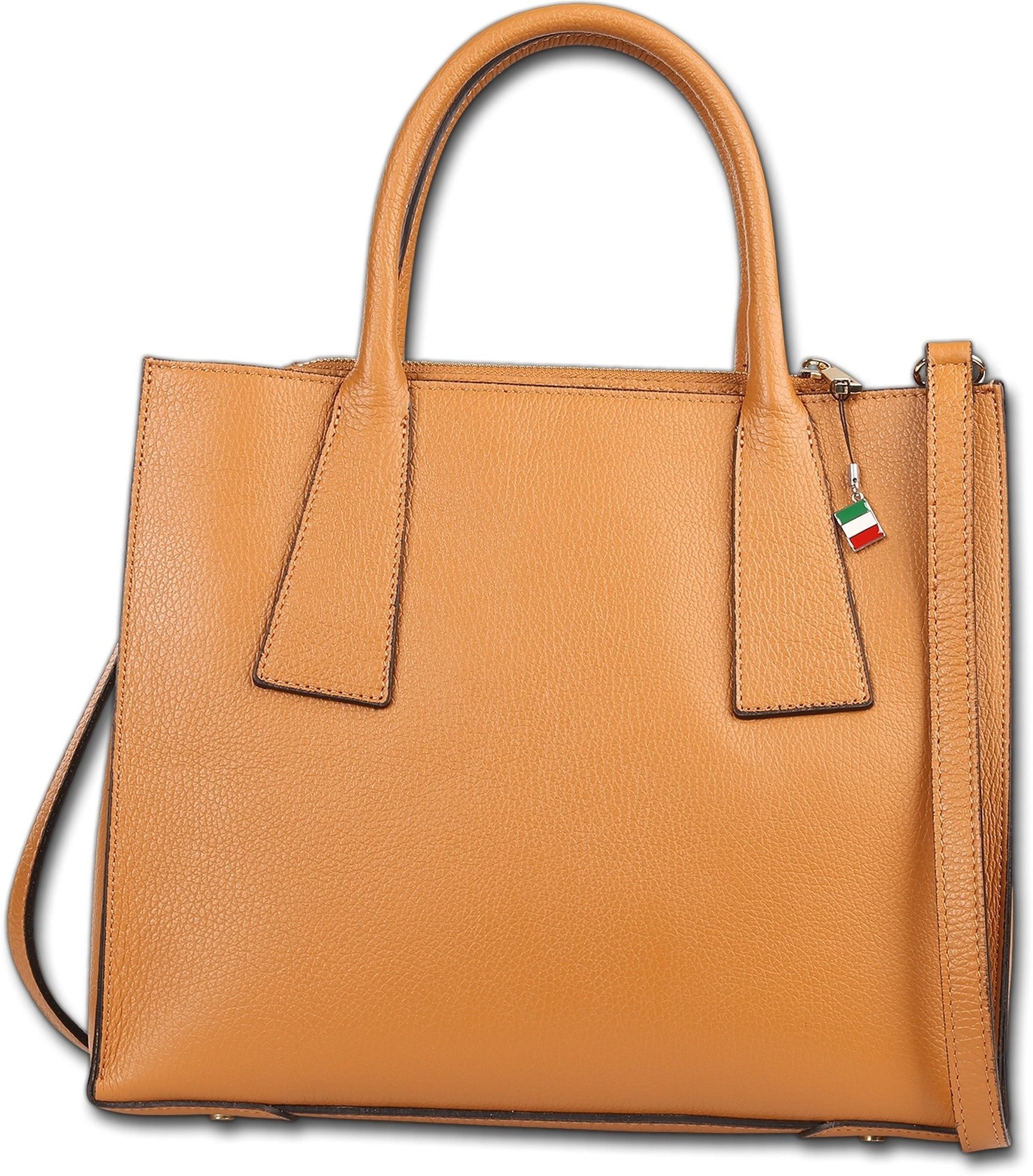 FLORENCE Handtasche Florence Damen Handtasche Leder Tasche (Handtasche, Handtasche), Damen Tasche Echtes Leder tan, hellbraun