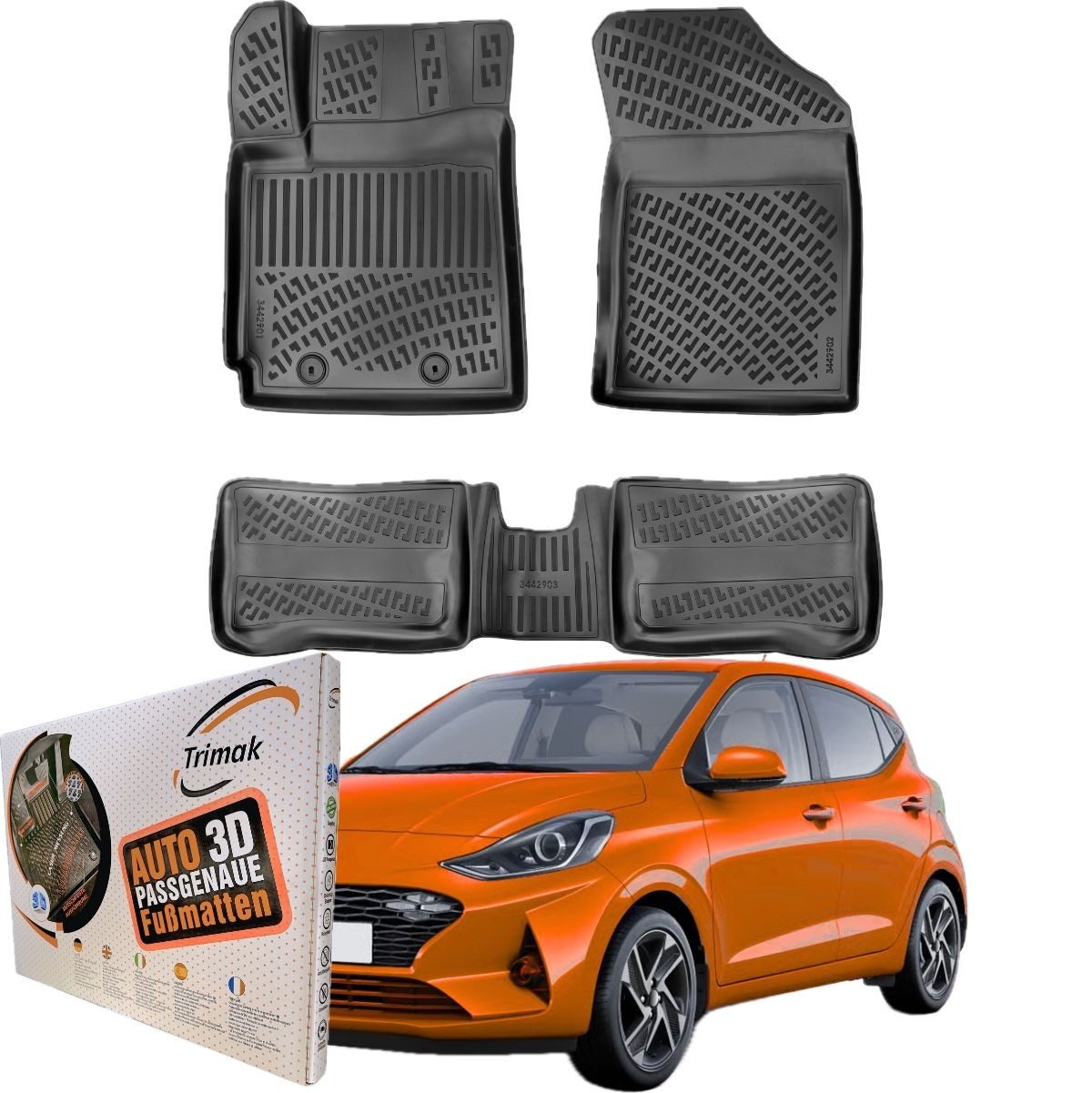 Passform-Fußmatten Oder Kofferraumwanne Oder Set für Hundai i10