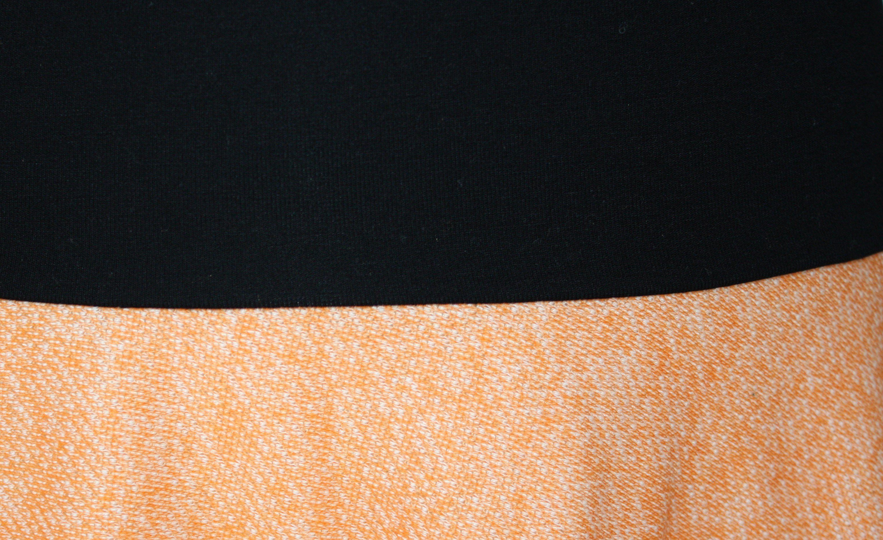 Orange Bund Asymmetrisch Orange, meliert dunkle Senfgelb design elastischer Khaki, Sweat A-Linien-Rock