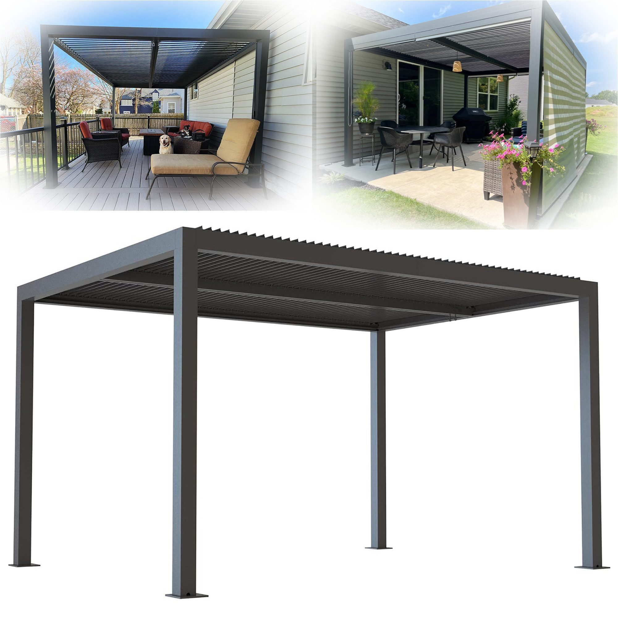 PURPLE LEAF Pergola Pavillon mit Lamellendach günstig online kaufen