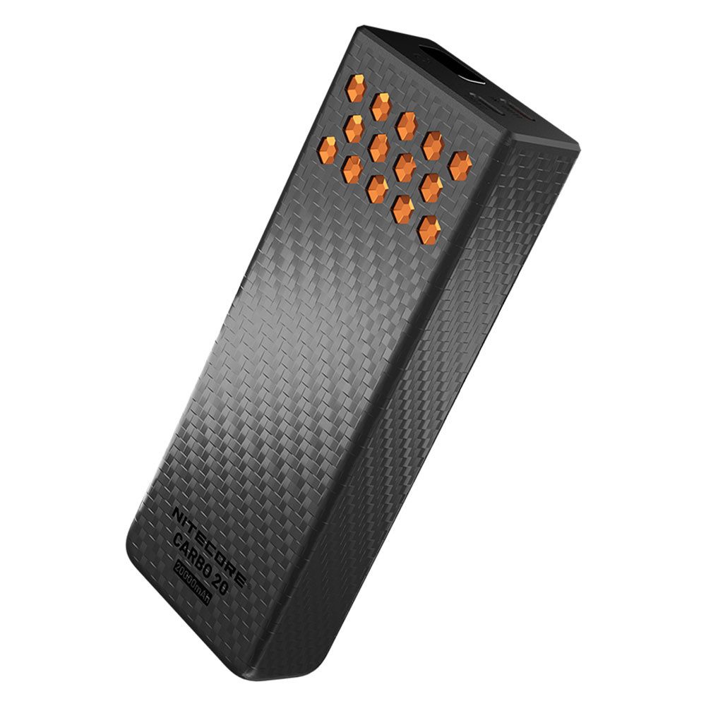 Nitecore Carbo20 Powerbank 20000mAh - Orange Fast Charge Powerbank 20000 mAh (3,88 V, 1 St), Passthrough-fähig, wasserdicht