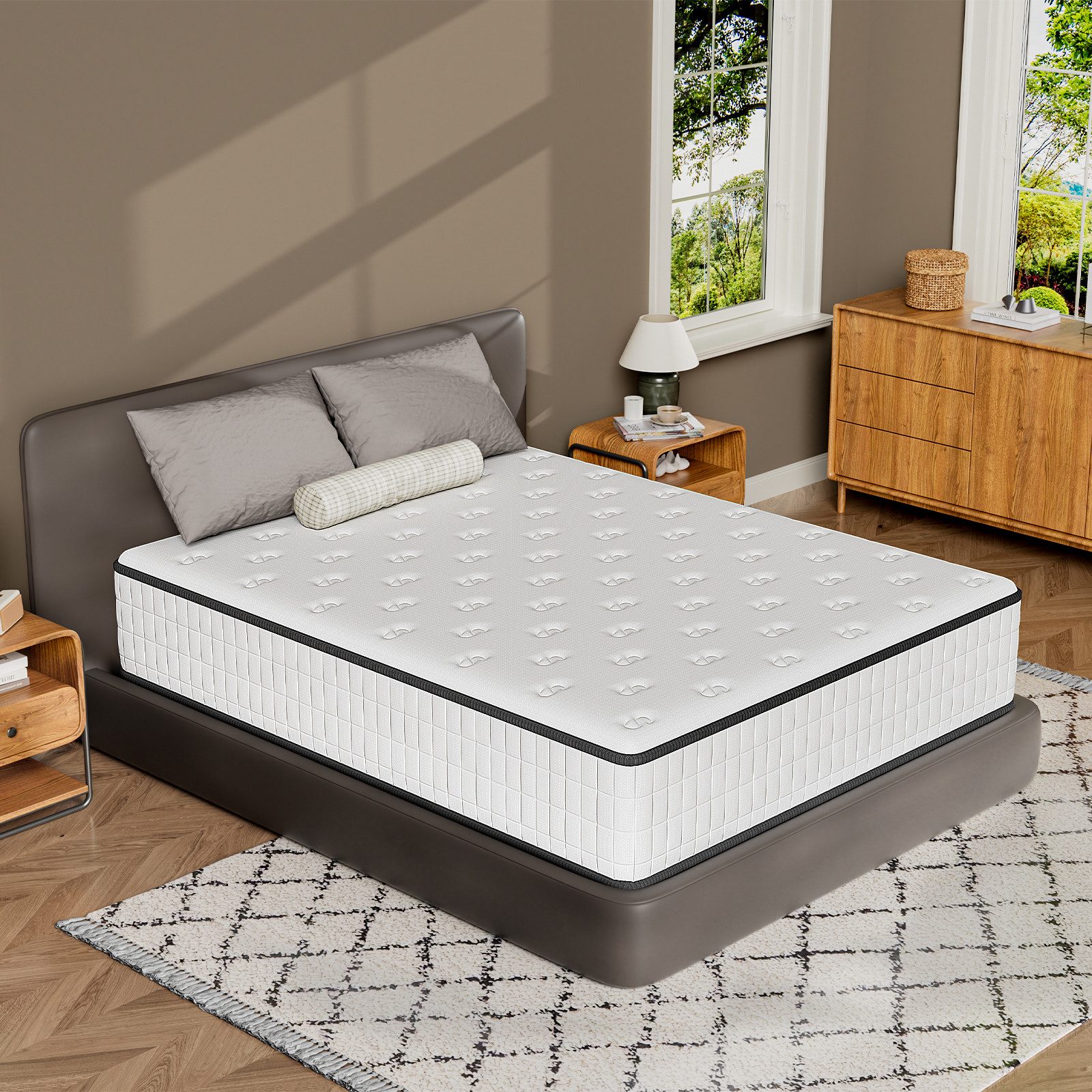Komfortschaummatratze Memoryschaum Matratze, H2/H3 Wendematratze, Atmungsaktiv, DEWINNER, 25 cm hoch, hypoallergen & orthopädisch, 180 x 200 x25 cm Schaumstoffmatratze