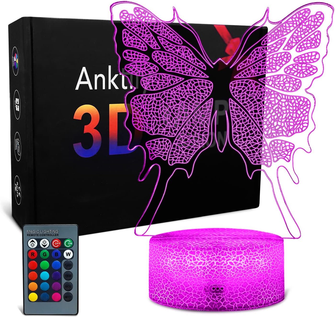 Dreamy Cubby Nachtlicht, 3D-Illusion, 16 Farben, Touch- Fernbedienung, USB- Batteriebetrieb.