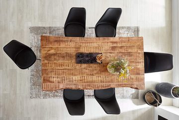 Junado® Baumkantentisch Dora Tisch_V, Mango Massivholz naturfarben 26 mm natürliche Baumkante