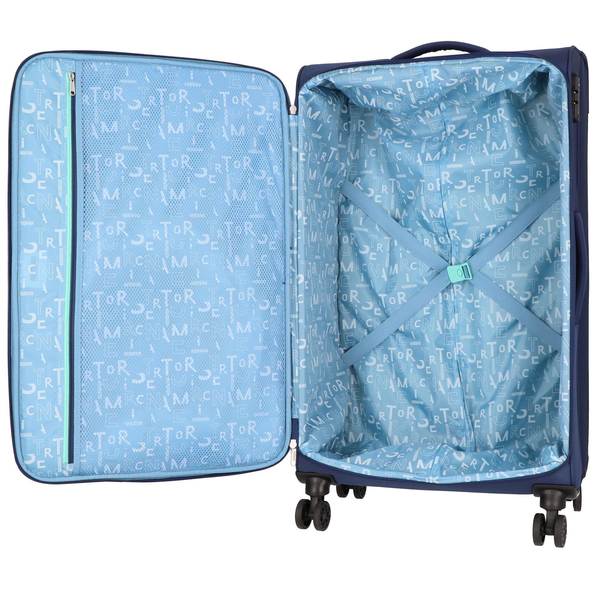 Polyester Rollen, 4 Weichgepäck-Trolley Tourister® navy Seeker, Sea American combat