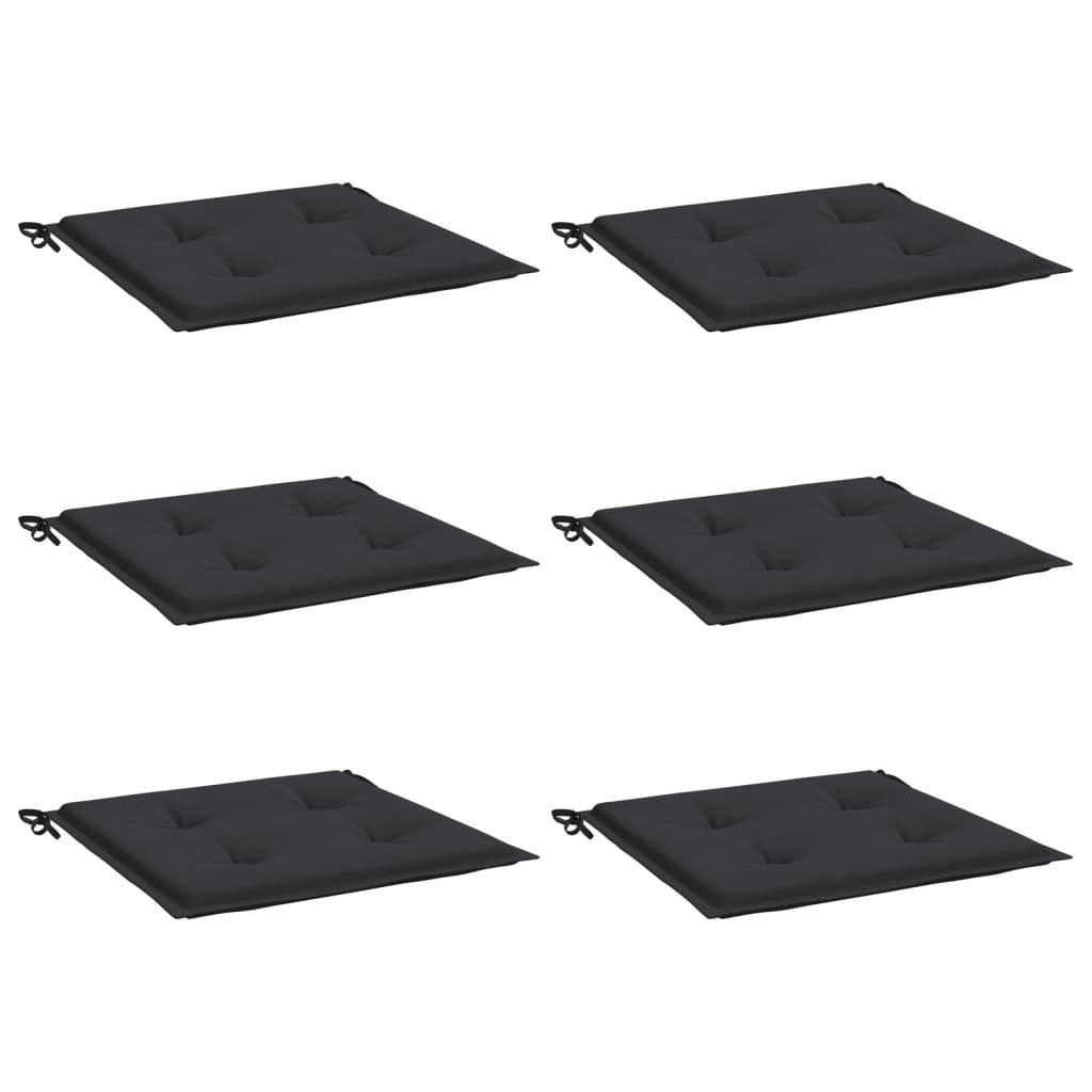 vidaXL Sitzauflage Gartenstuhl-Kissen 6 Stk. Schwarz günstig online kaufen