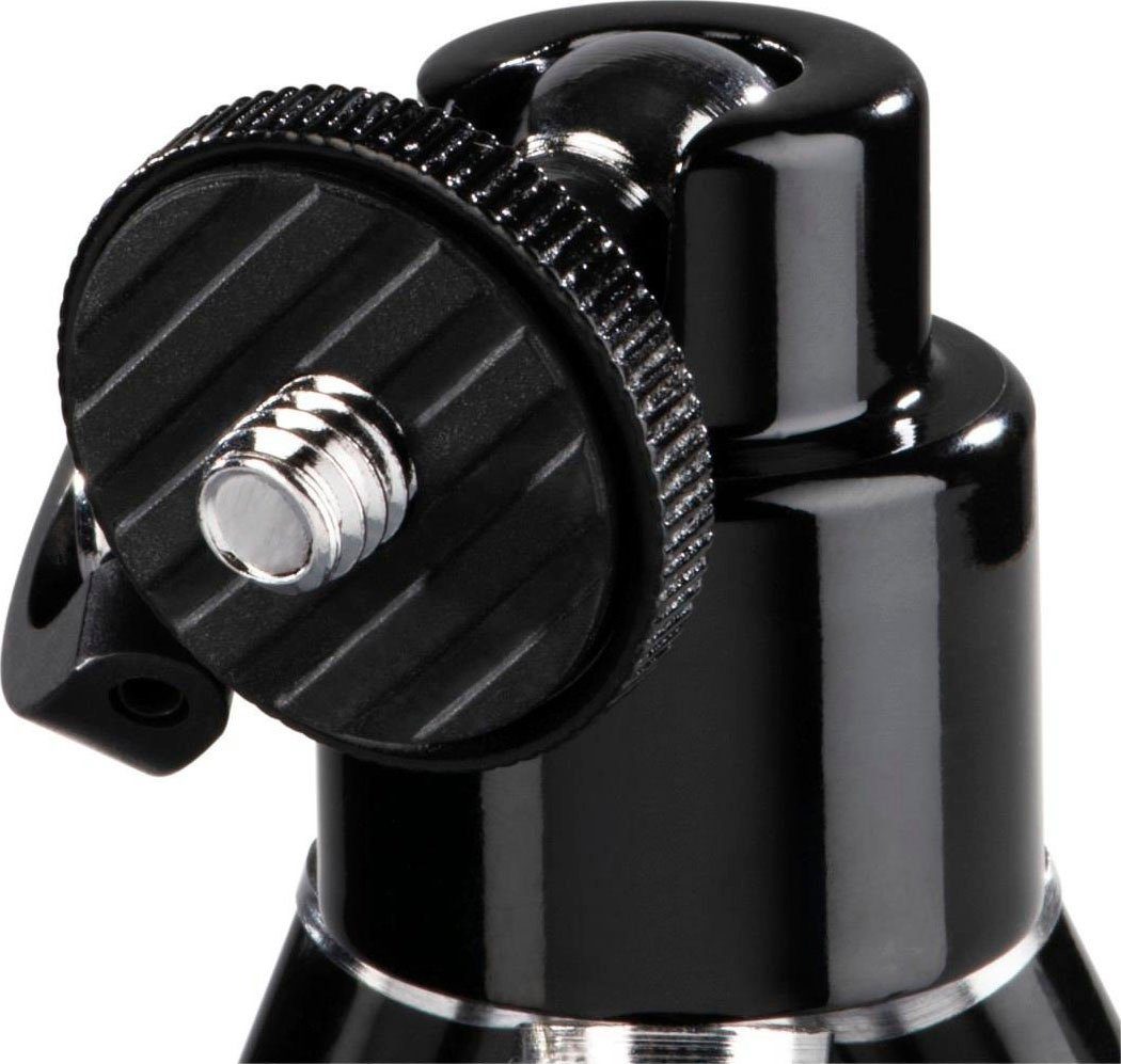 Hama Mini Stativ für Schwarz) Ministativ 14 3D (mit Kugelkopf, Mikrofone von Foto- Beinsegment ausziehbar 21 cm, bis und und Videokameras, Minilautsprecher