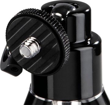 Hama Mini Stativ für Foto- und Videokameras, Mikrofone und Minilautsprecher Ministativ (mit 3D Kugelkopf, Beinsegment ausziehbar von 14 bis 21 cm, Schwarz)