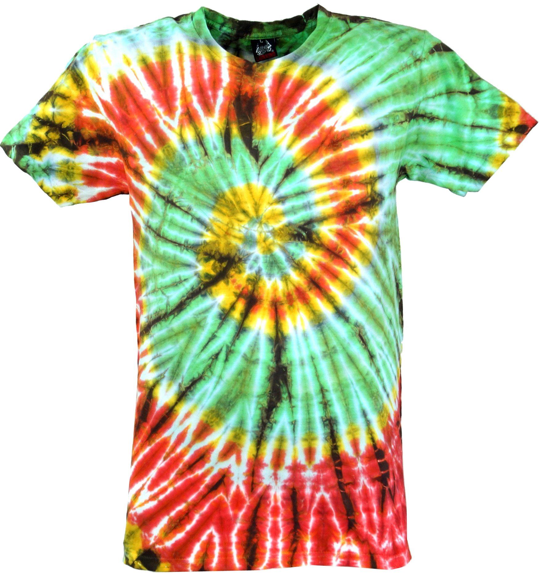 Guru-Shop T-Shirt Batik T Shirt, Herren Kurzarm Tie Dye Shirt -.. Hippie, Festival, Goa Style, alternative Bekleidung, Handarbeit