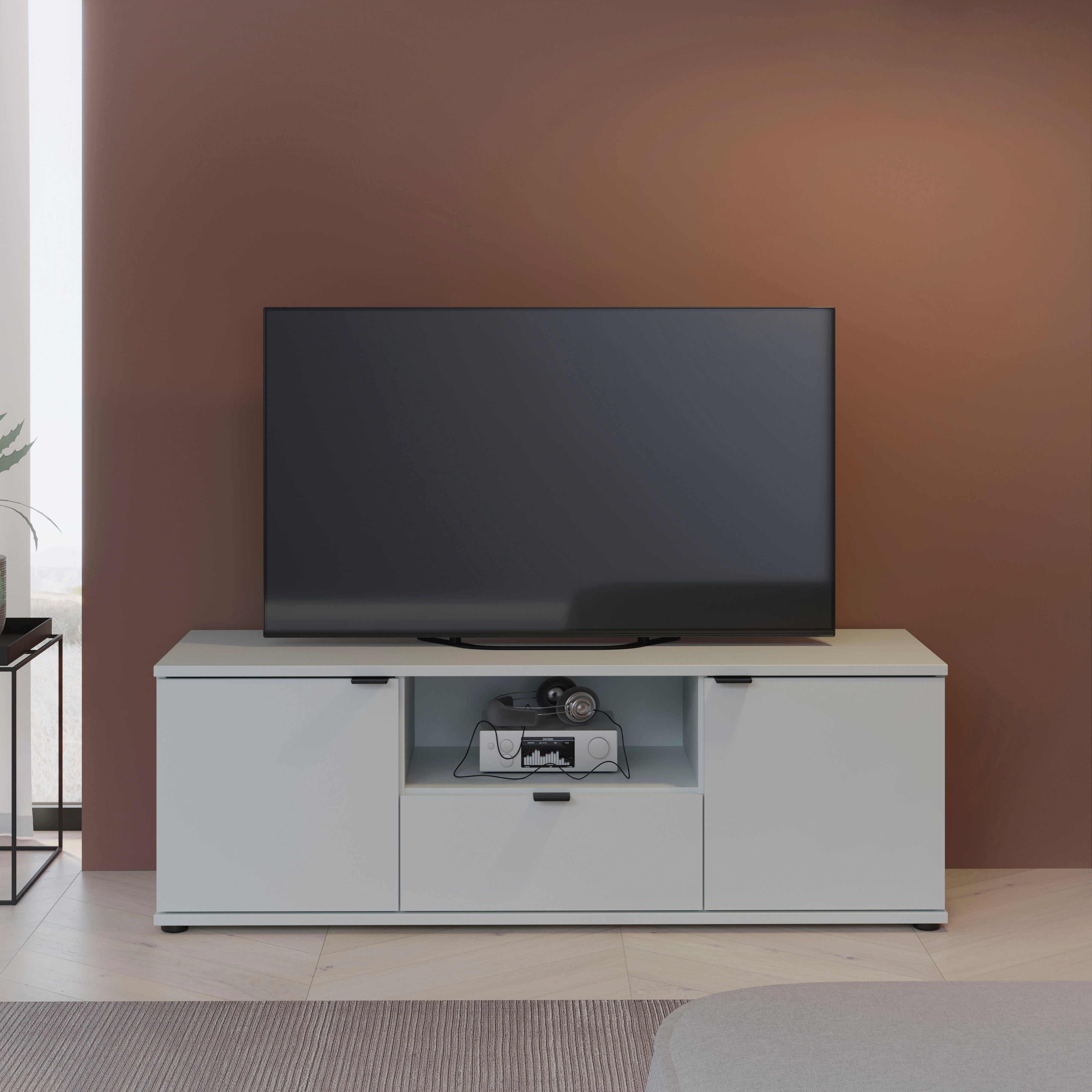 FORTE Lowboard "Ganymede" Breite 129,8cm, TV Board, Stauraum, Schublade; Me günstig online kaufen