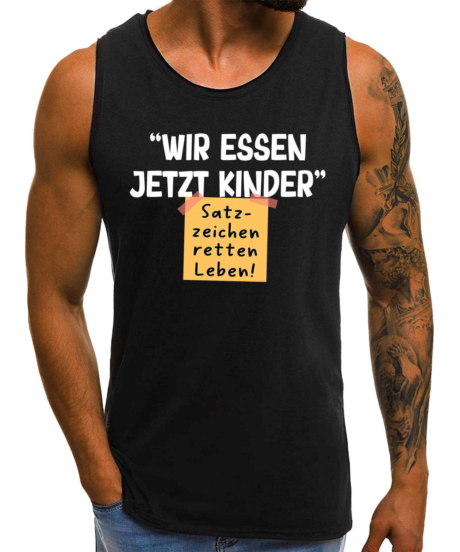 - Quattro Lustiger Spruch Achselhemd Formatee Statement Satzzeichen Herren retten (1-St) Leben! Tank-Top