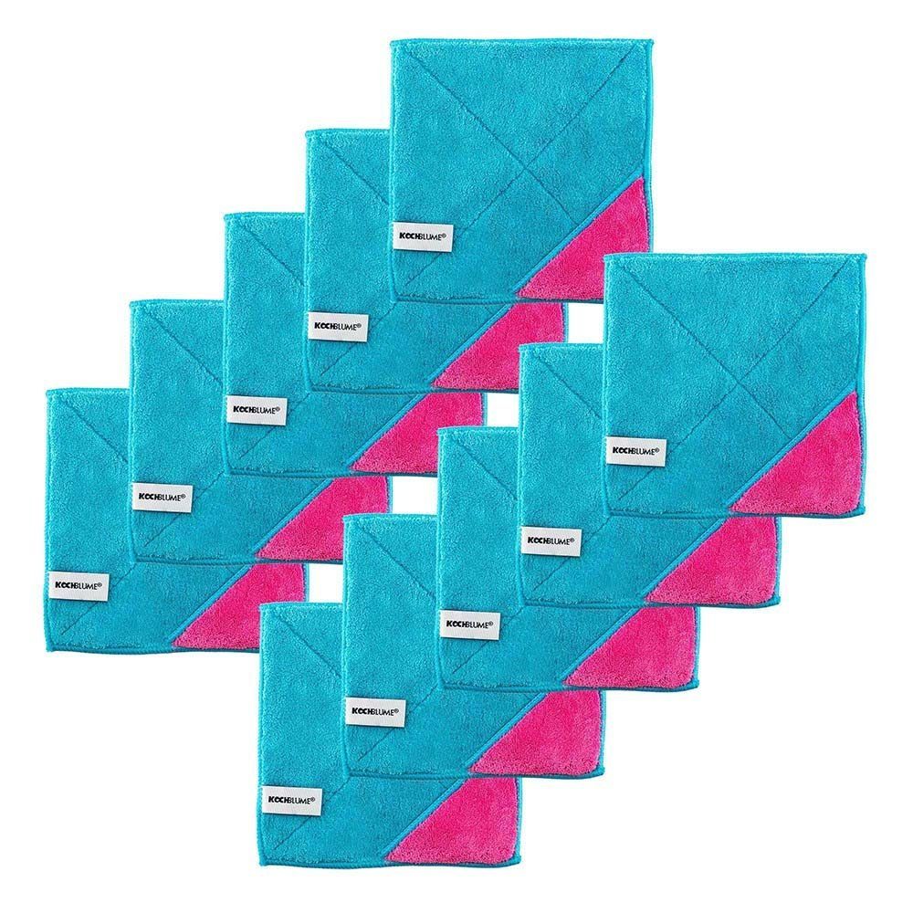 Kochblume Geschirrtuch Microfasertuch 18 x 18 cm, (Spar-Set, 10-tlg), 800g/m² Qualtität