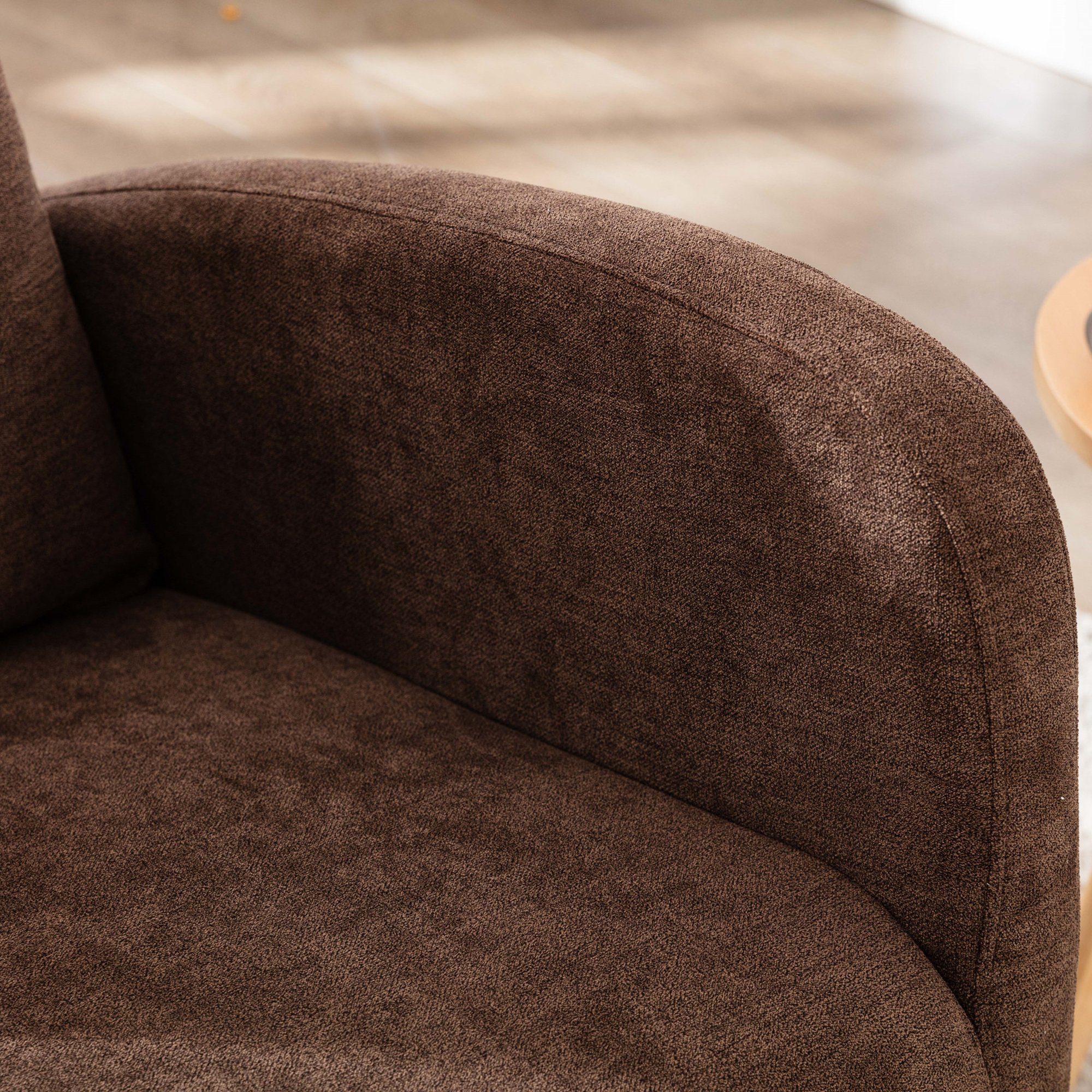 Rücklehne, Sessel Wohnzimmer, & massivem Kaffee mit Holz Schaukelstuhl, Schaukelsessel, Arm- Flieks