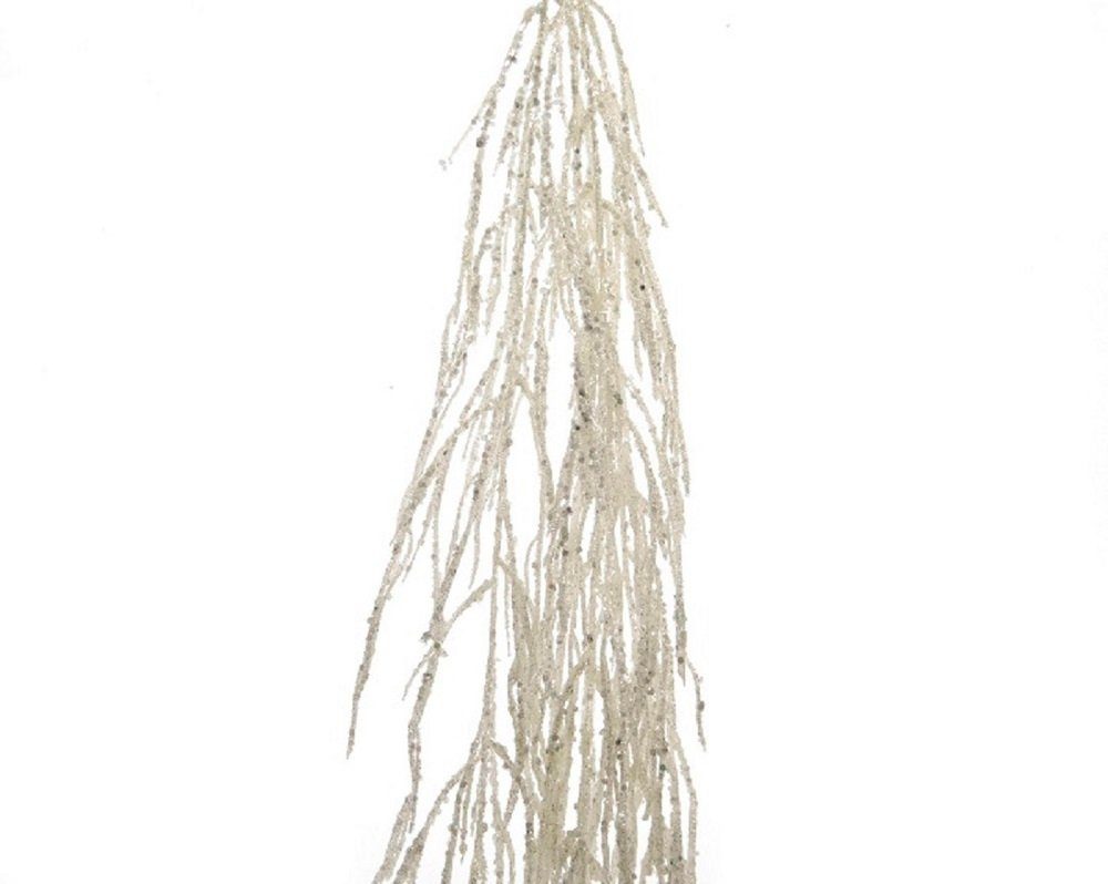Kunstpflanze Kunstzweig Kunstbusch weiß Glitter, Kaemingk Zweig Busch mit