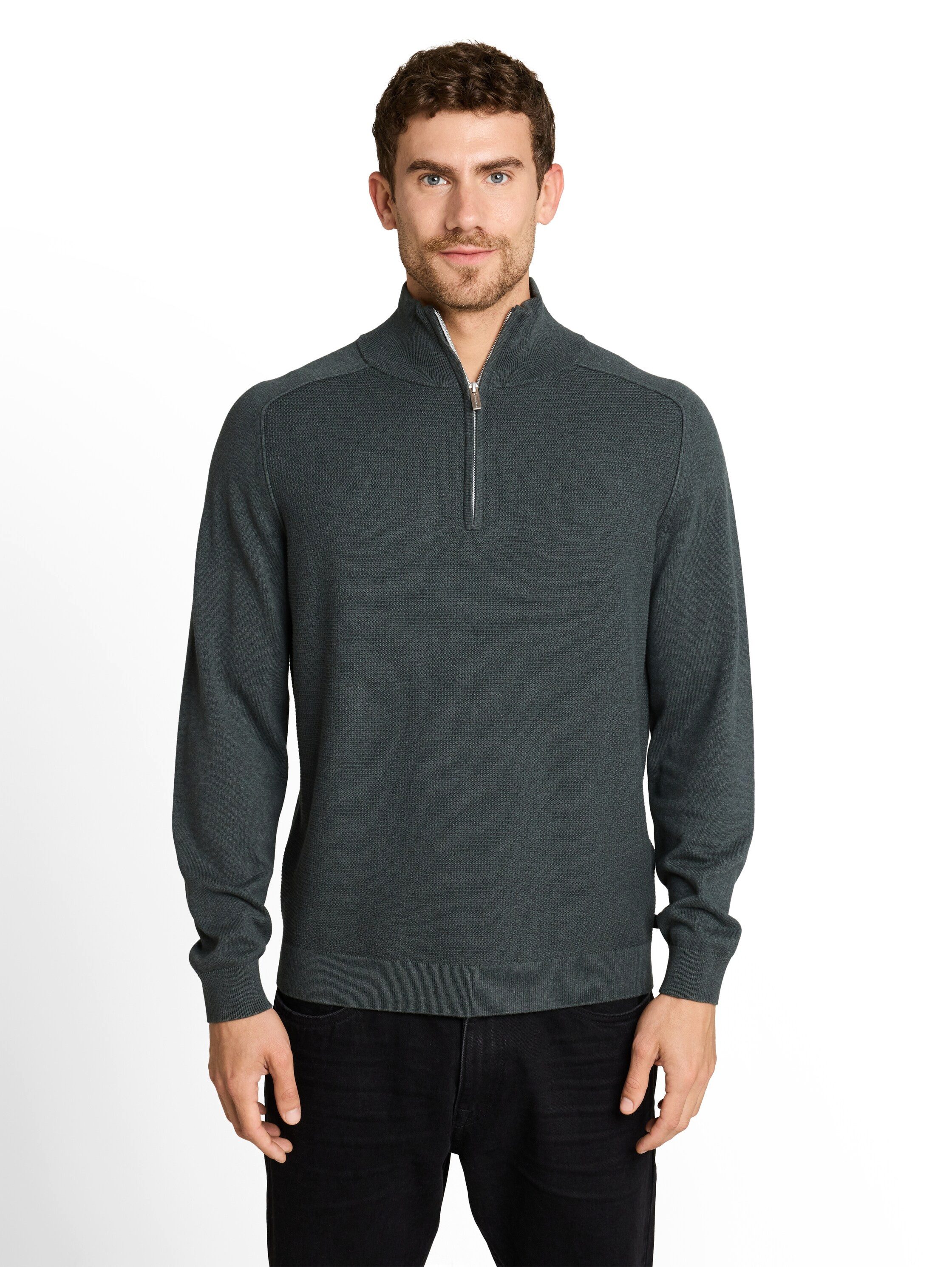TOM TAILOR Troyer mit Logo Stickerei