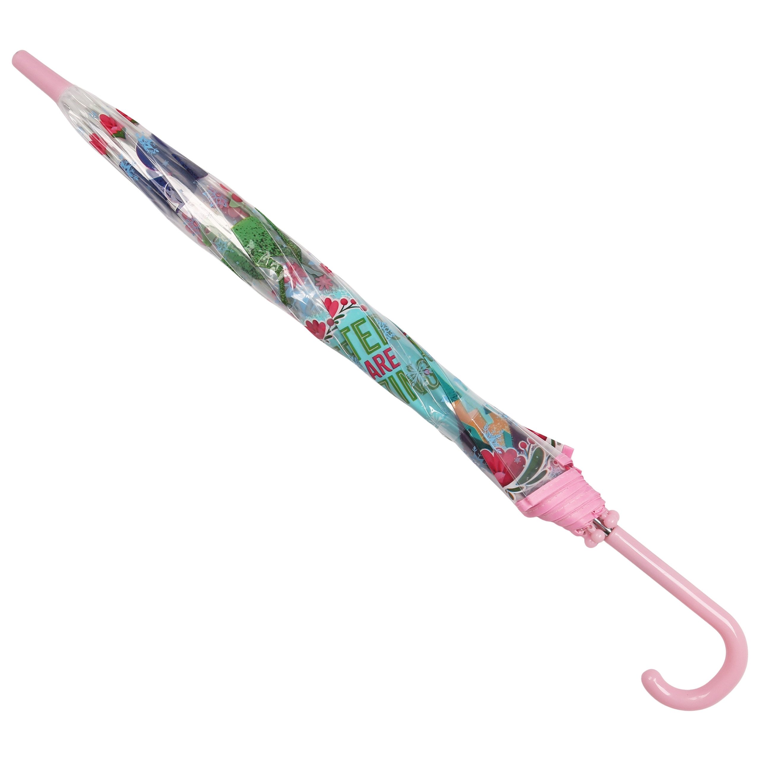 Disney Frozen Taschenregenschirm DISNEY Frozen Anna & Elsa Regenschirm transparent, 46 cm