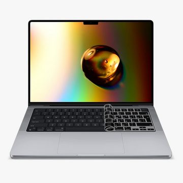 kwmobile Aufbewahrungstasche Silikon Tastaturschutz für Apple MacBook Pro 14" (2021) A2442 (1-tlg), QWERTY US Keyboard Cover Abdeckung - Schwarz