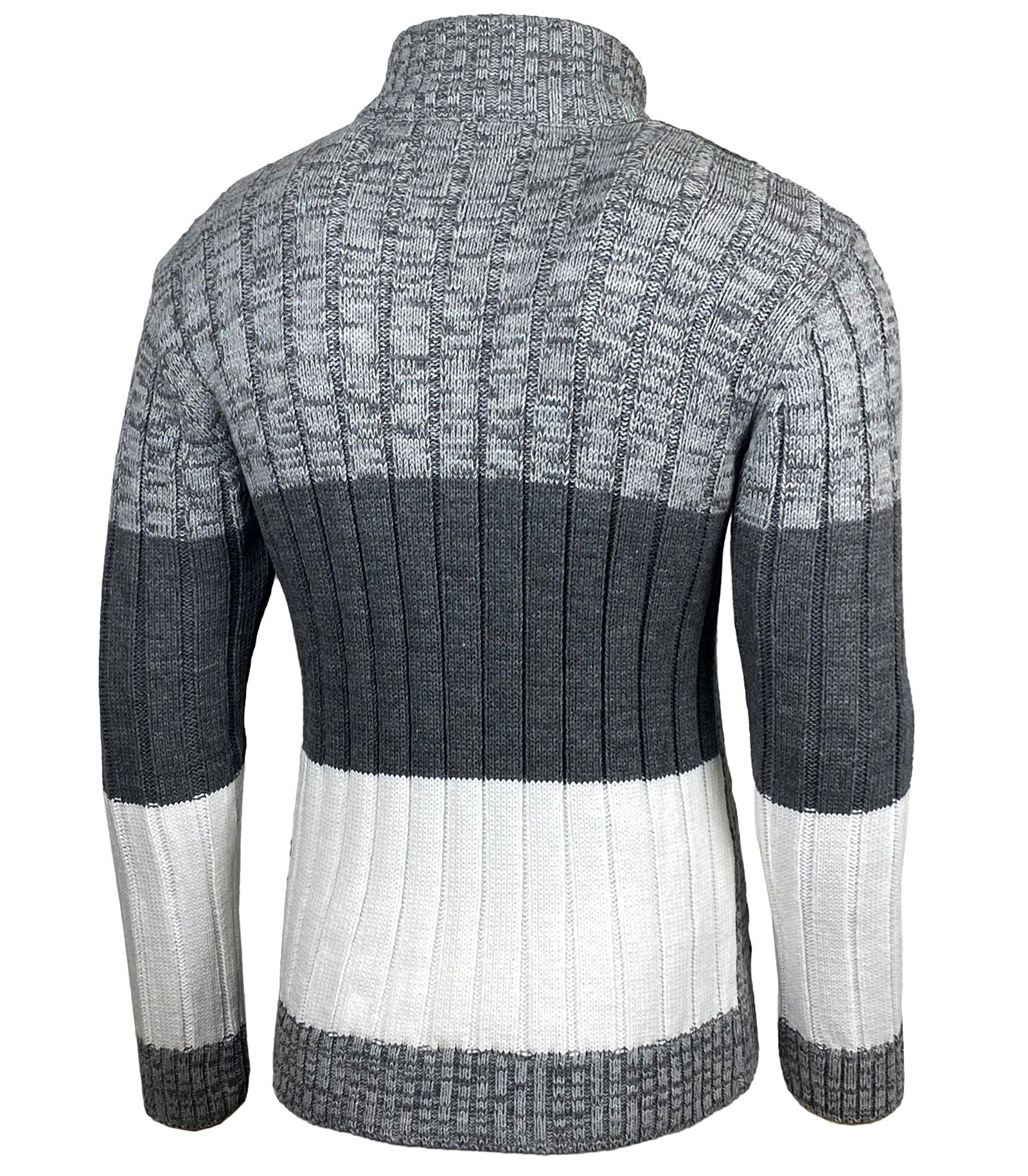 Baxboy Strickpullover Baxboy Herren Grobstrick Pullover Stehkragen Pulli B-51112