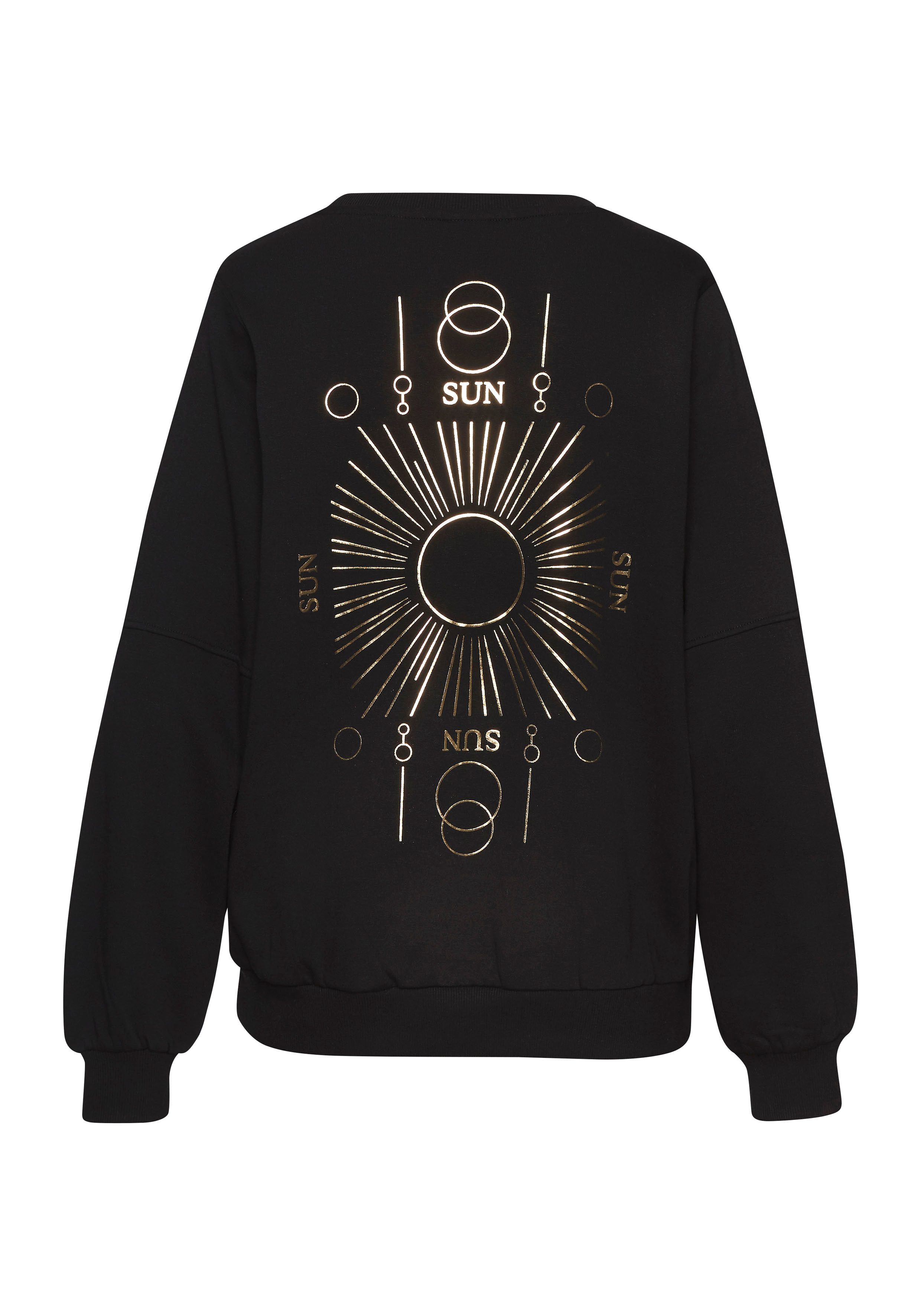 Buffalo Sweatshirt Loungeshirt mit großem Rückenprint- mit Glanz-Effekt, Loungewear