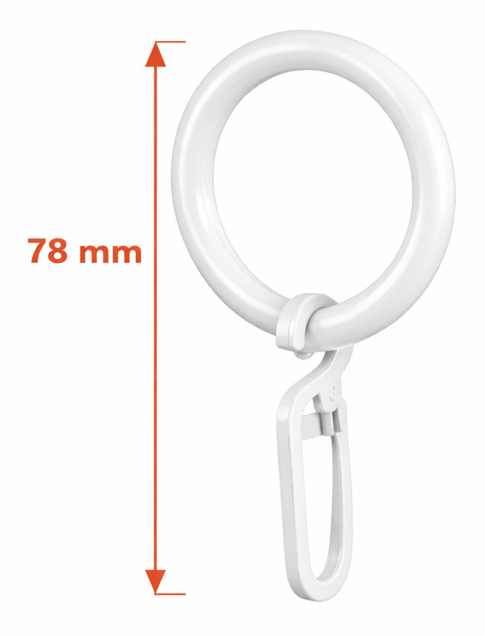 rewagi Gardinenstange Gardinenring mit Überklipshaken Ø41/57 mm Weiß Beige Schwarz, Verkaufseinheit 10, 30, 50, 100 Stück
