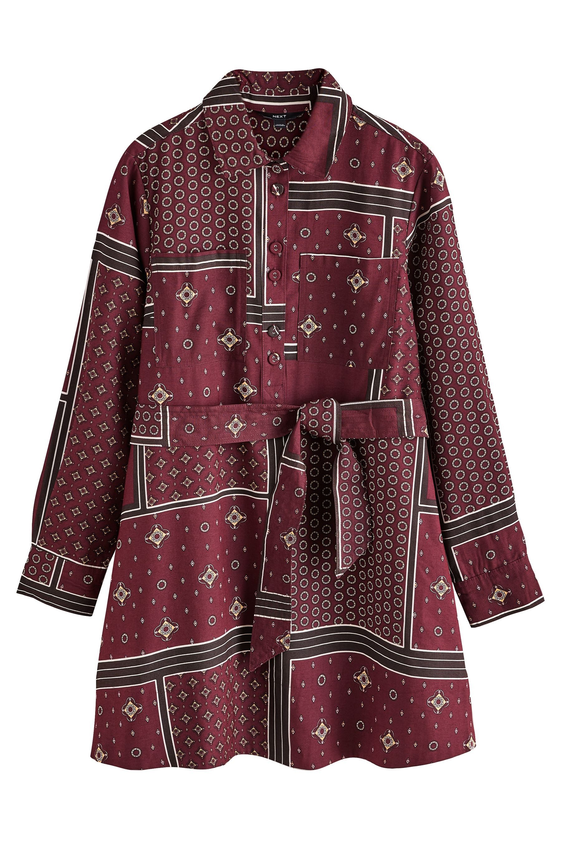 Next Hemdblusenkleid Hemdkleid mit langen Ärmeln und Taillenband (1-tlg)