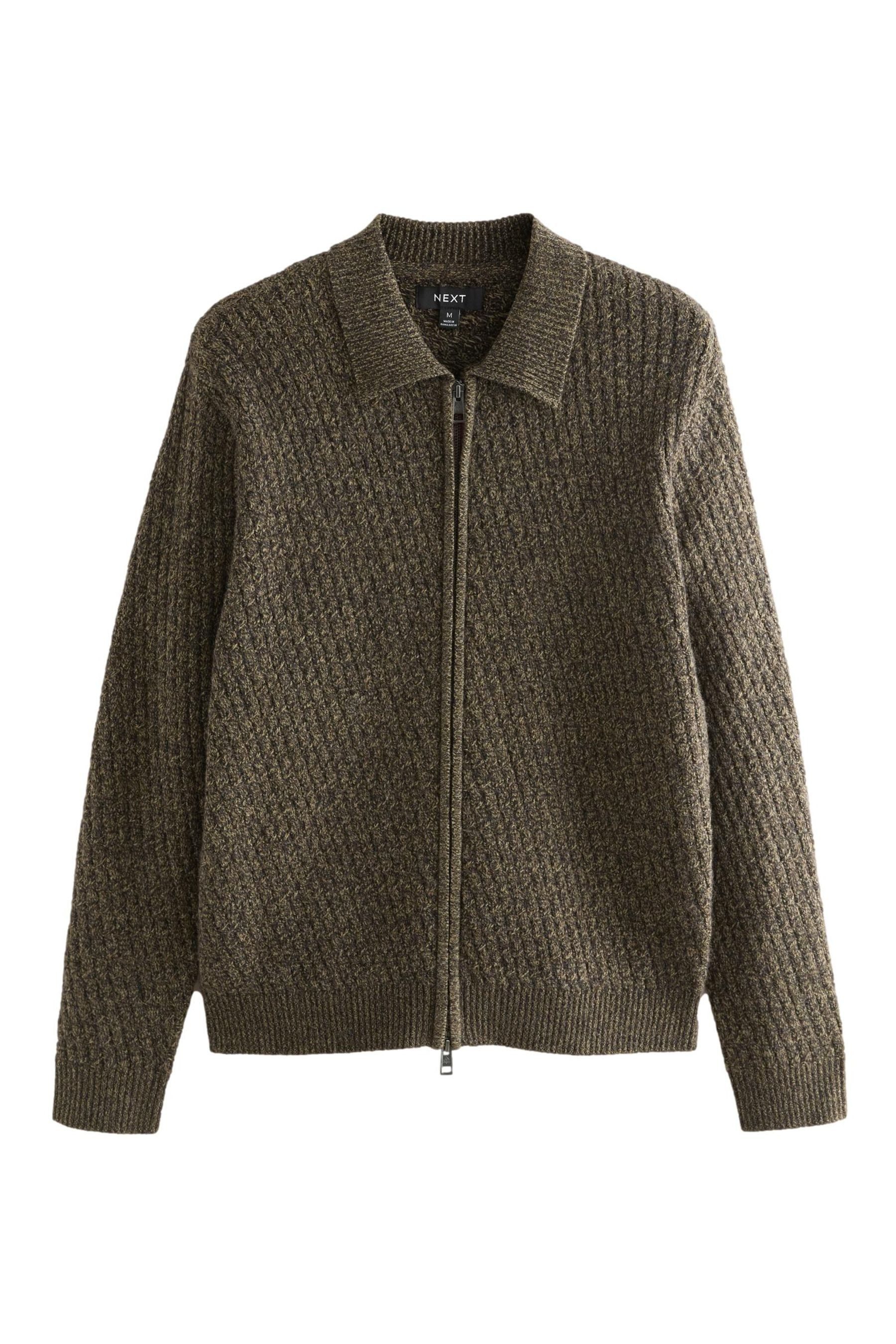 Strickjacke Strukturierter Regular Fit Pullover mit RV