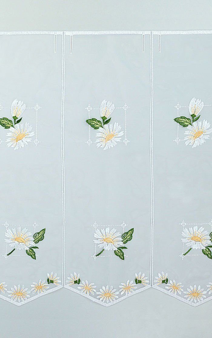 Scheibengardine Flora, Plauener Spitze®, (1 30x48.9cm St), transparent, HxB