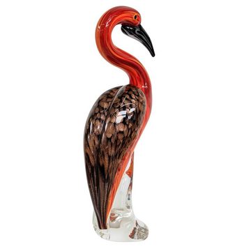 Aubaho Dekofigur Glasfigur Flamingo Glas im Murano Antik Stil 32cm