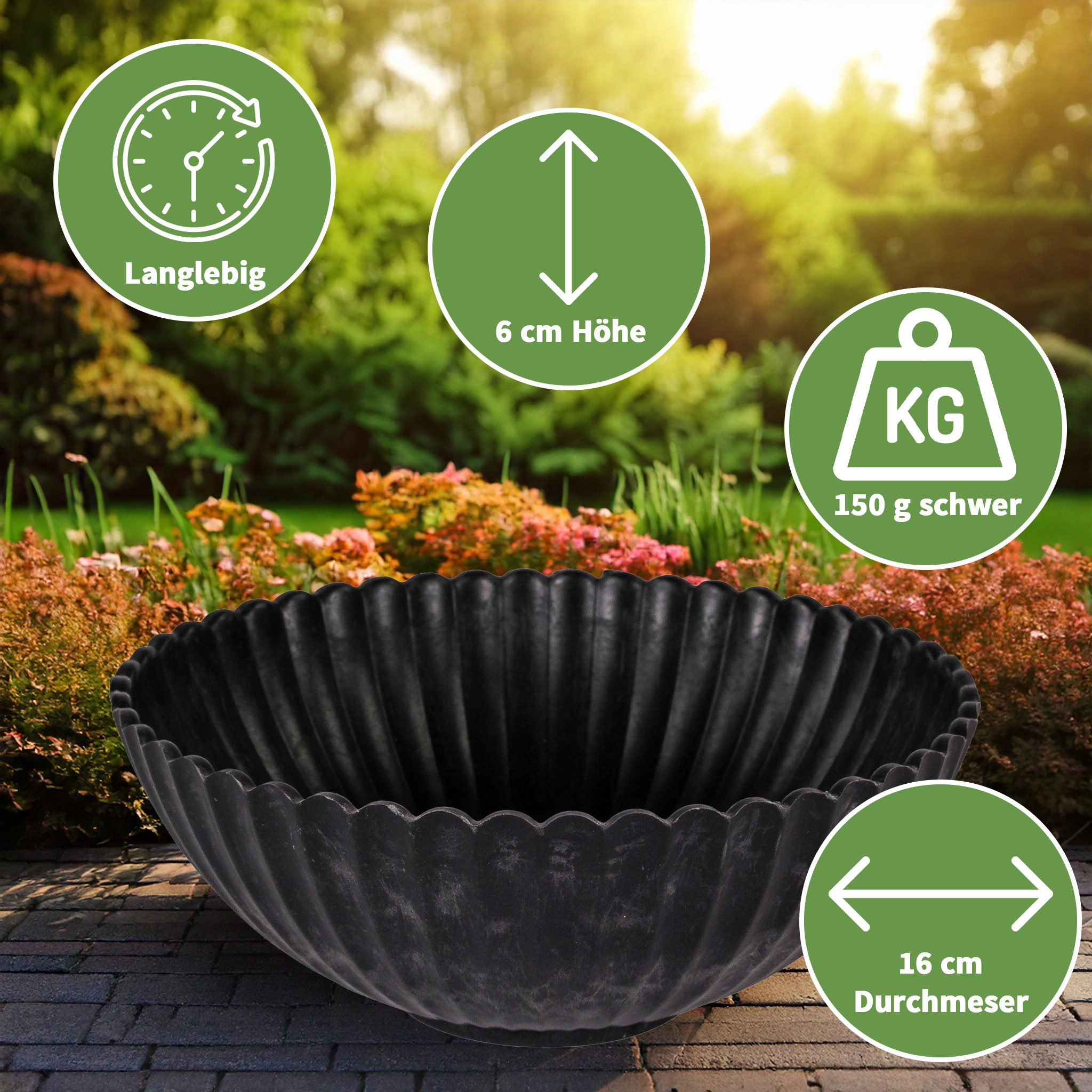 matches21 HOME & HOBBY Blumentopf Runde günstig online kaufen