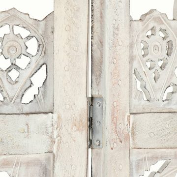 vidaXL Raumteiler Raumteiler spanische Wand Paravant Trennwand 3-tlg Handgeschnitzt Weiß