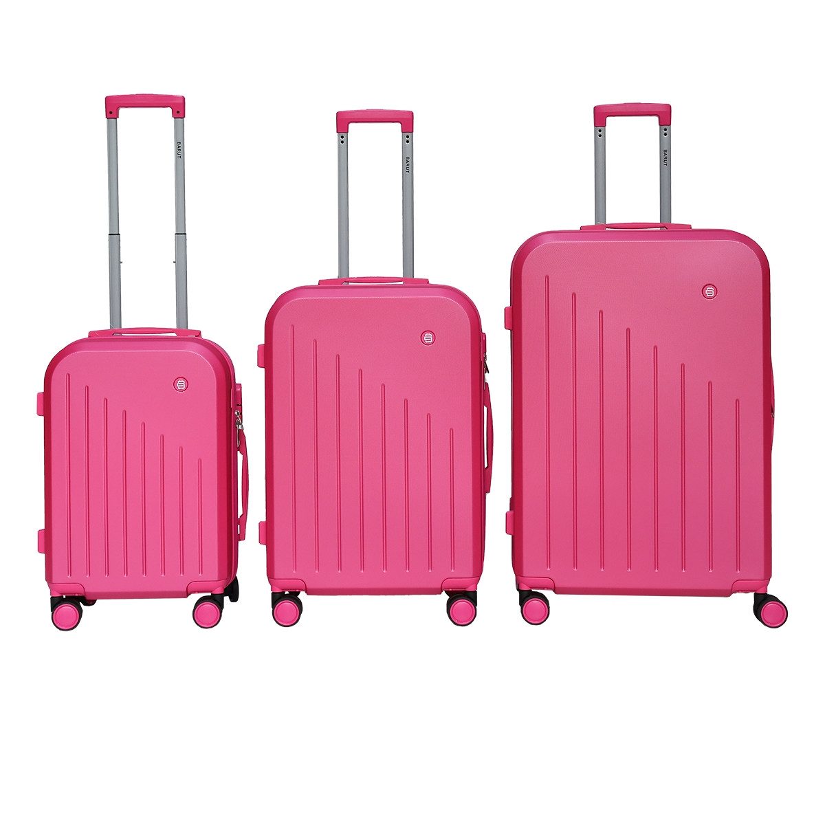Barut Trolleyset Reisekofferset 3-teilig Modell Ares Pink, 4 Rollen, (Set, 3 tlg., Hartschalen Trolley Set MS-19050)