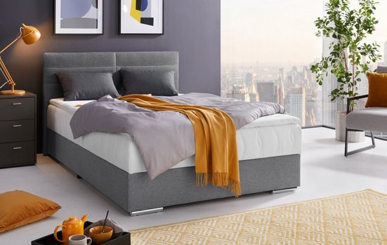 COTTA Boxspringbett TOM mit Bettkasten, Topper und Zierkissen, Bestseller, Unser Dauertiefpreis + Gratis Zierkissen! 140x200 cm - Einrichtungsbeispiel