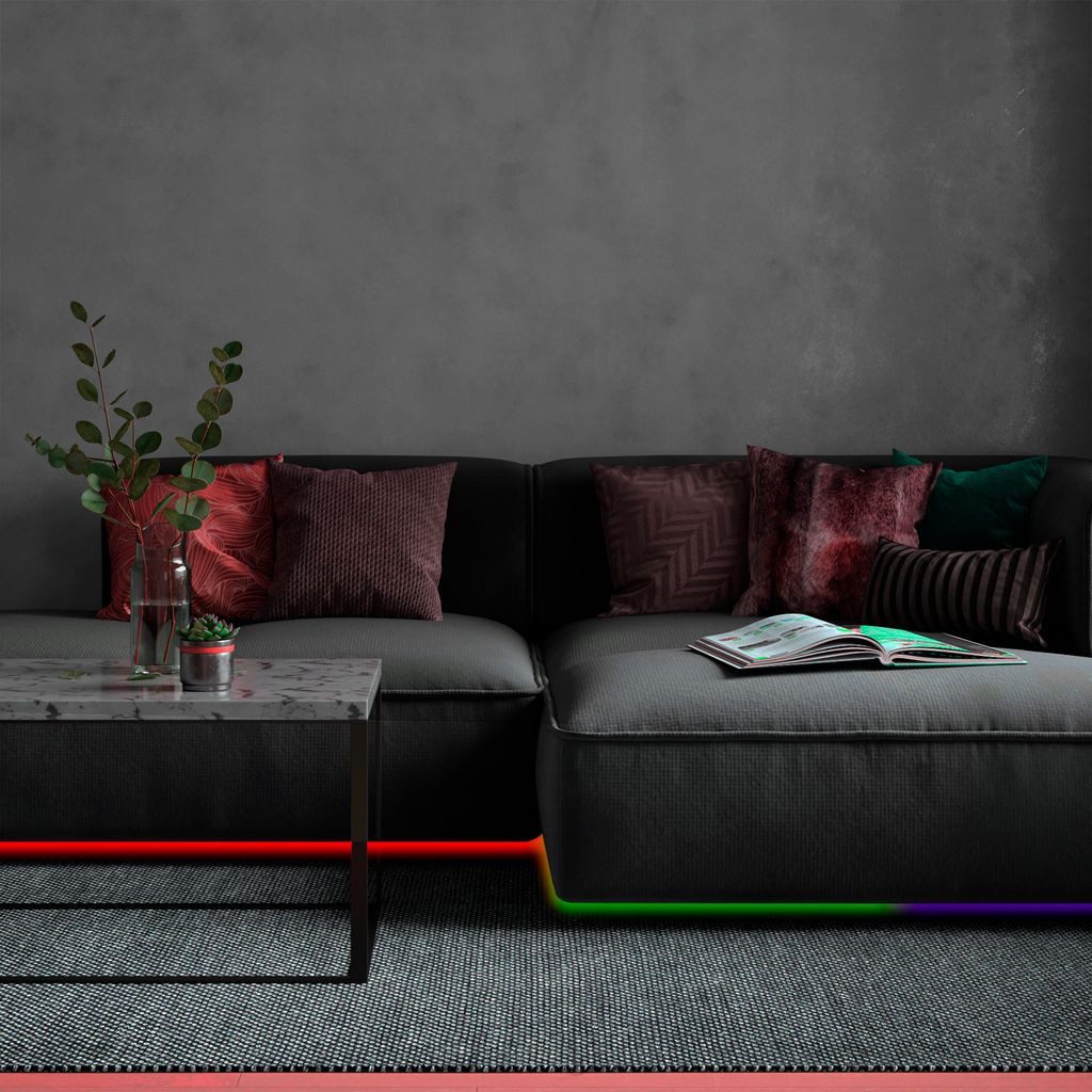 Briloner Leuchten Dekolicht 2024-300, Dimmfunktion, LED fest integriert, 2700K - Extra-Warmweiß, 10m, RGB, stufenlos dimmbar, selbstklebend, kürzbar, mit Fernbedienung