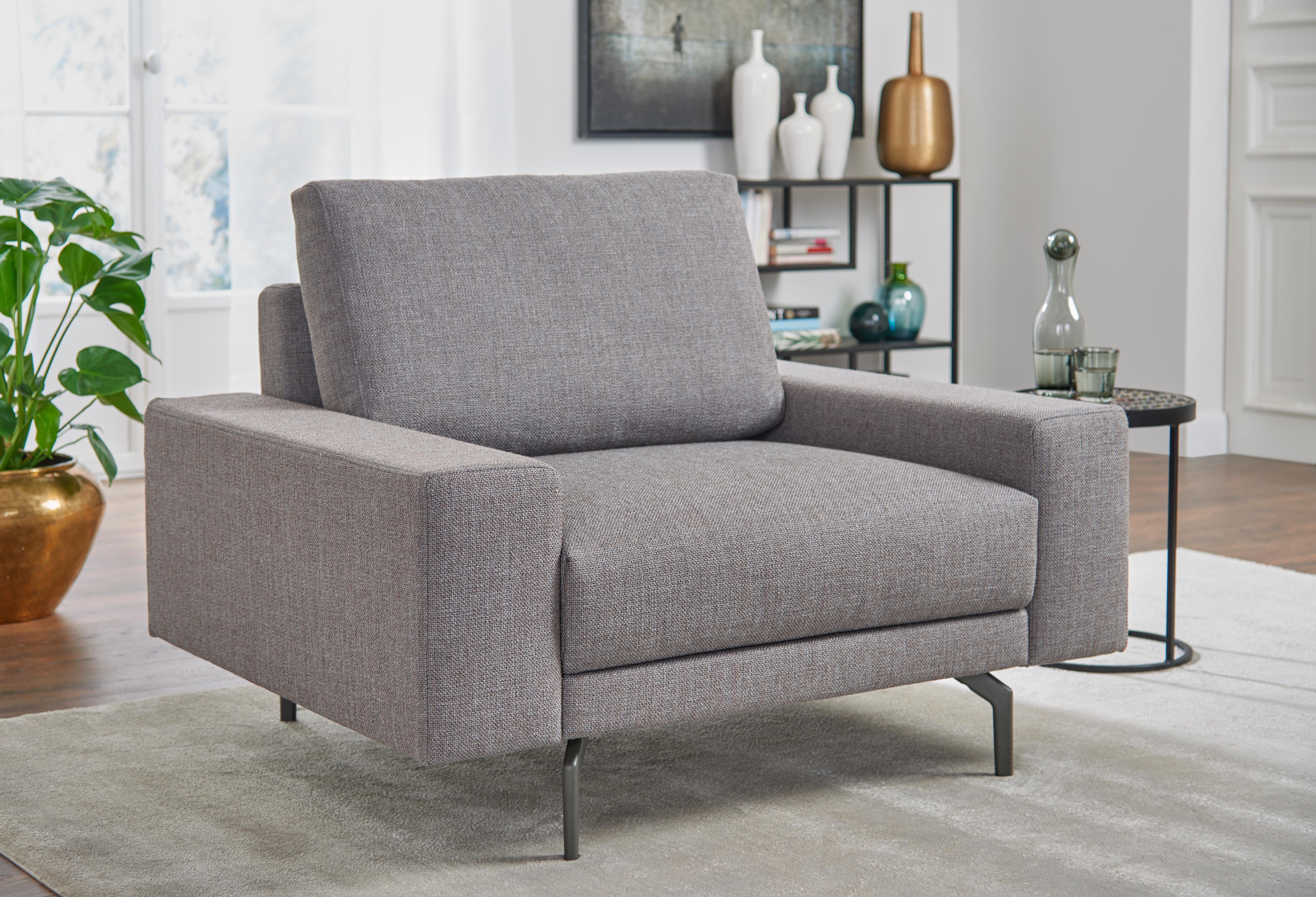 Creation BY ROLF BENZ Sessel CR.450, Designsessel, Loungesessel, Armlehne breit niedrig, Alugussfüße in umbragrau, Breite 120 cm
