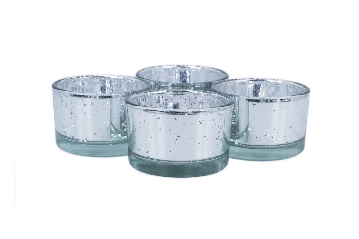 Creativery Teelichthalter, Teelichtgläser klein 51x33mm silber 4er Set