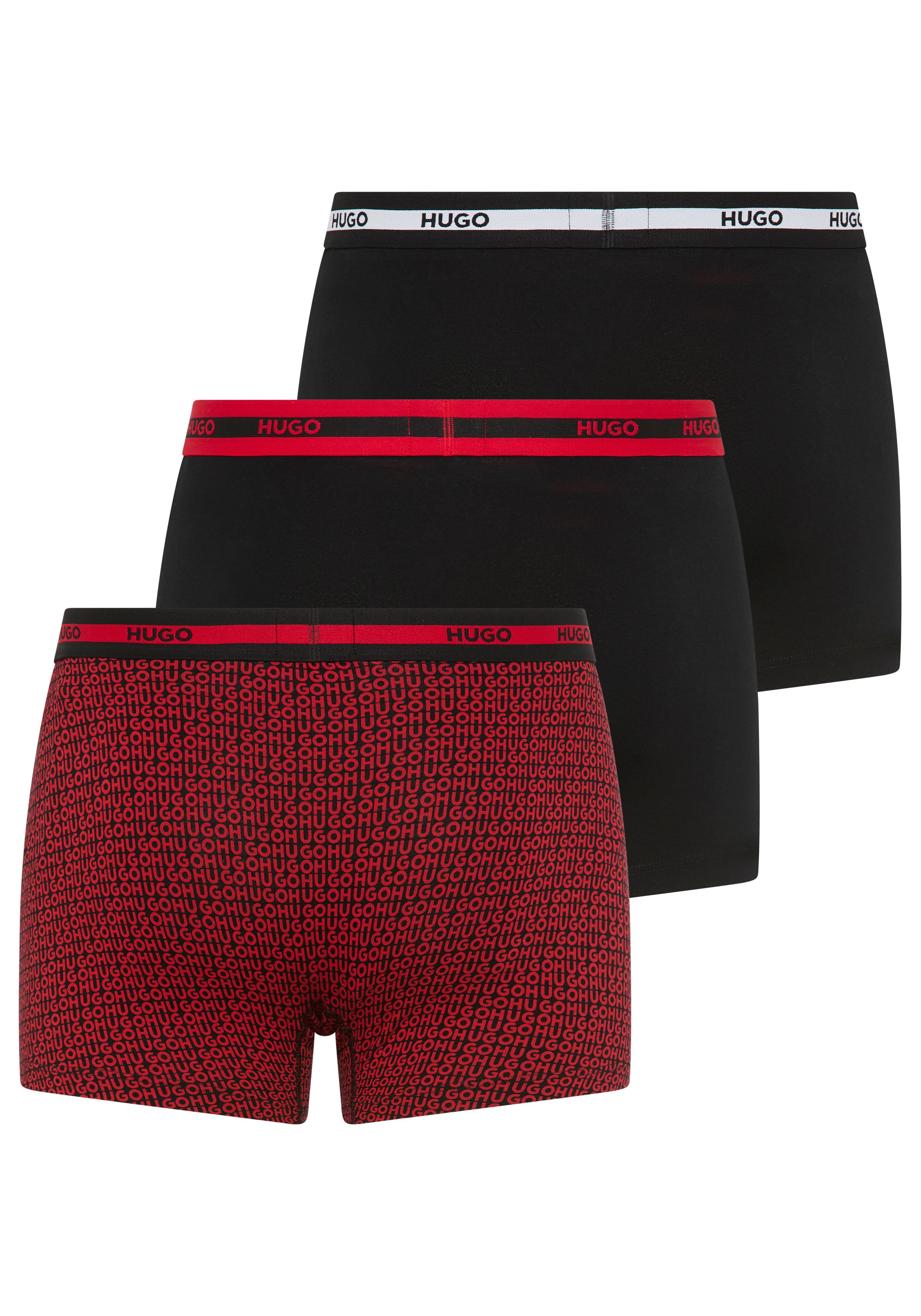 HUGO Boxershorts BOXER BR PLANET DES (3-St) elastischer Bund mit Logo, aus günstig online kaufen