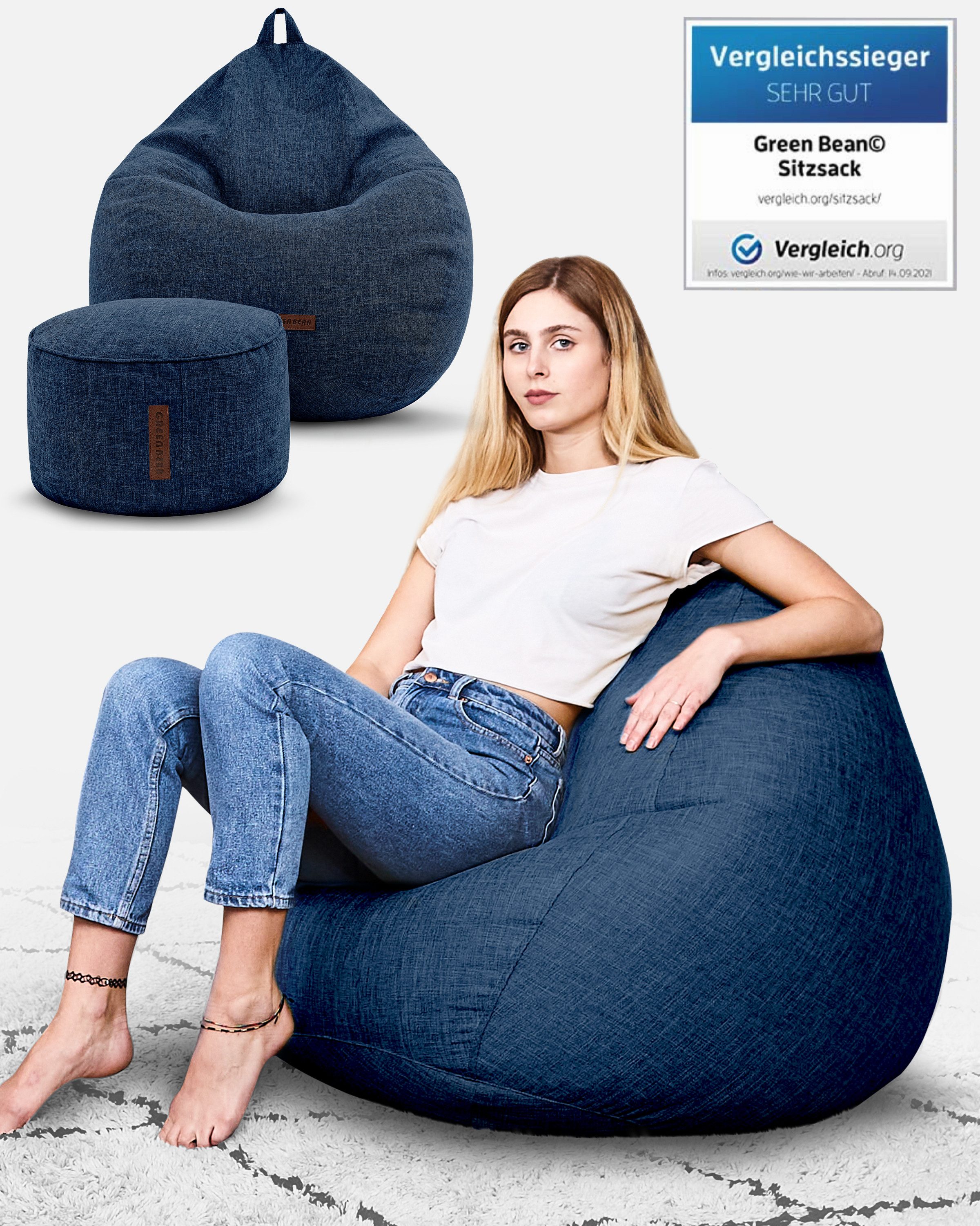 Green Bean Sitzsack Home-Linen (2er Set günstig online kaufen