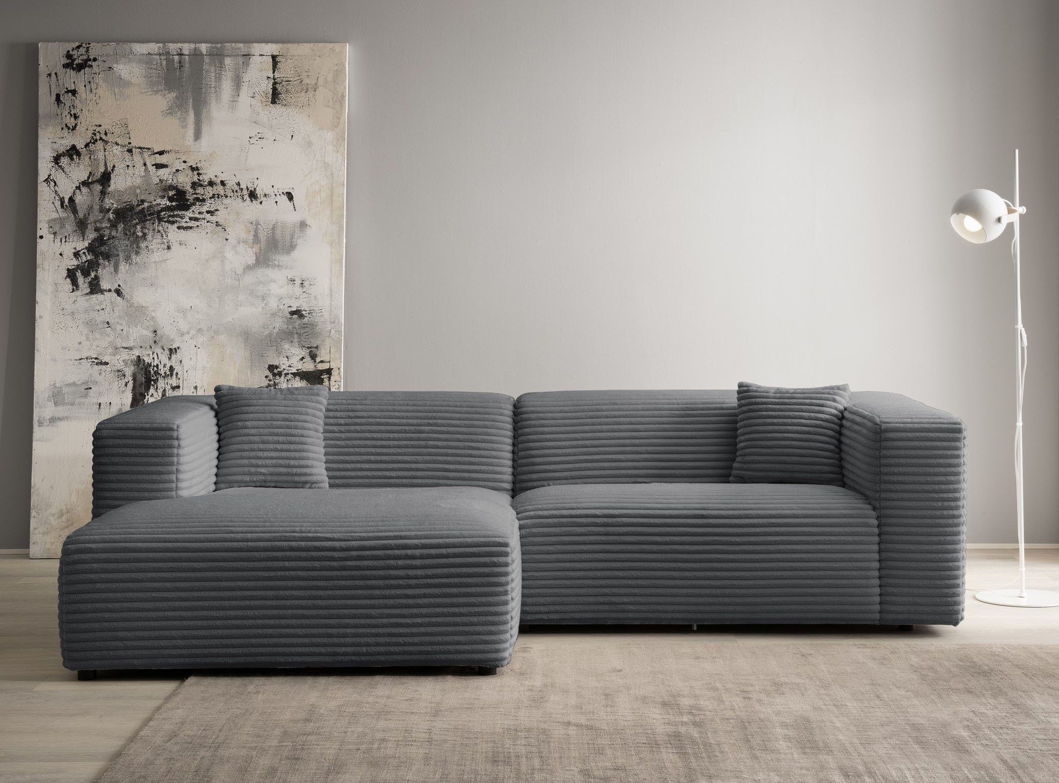 andas Ecksofa "BAKELS, L-Form in Cord oder Boucle-Stoff, moderne Couch", wa günstig online kaufen