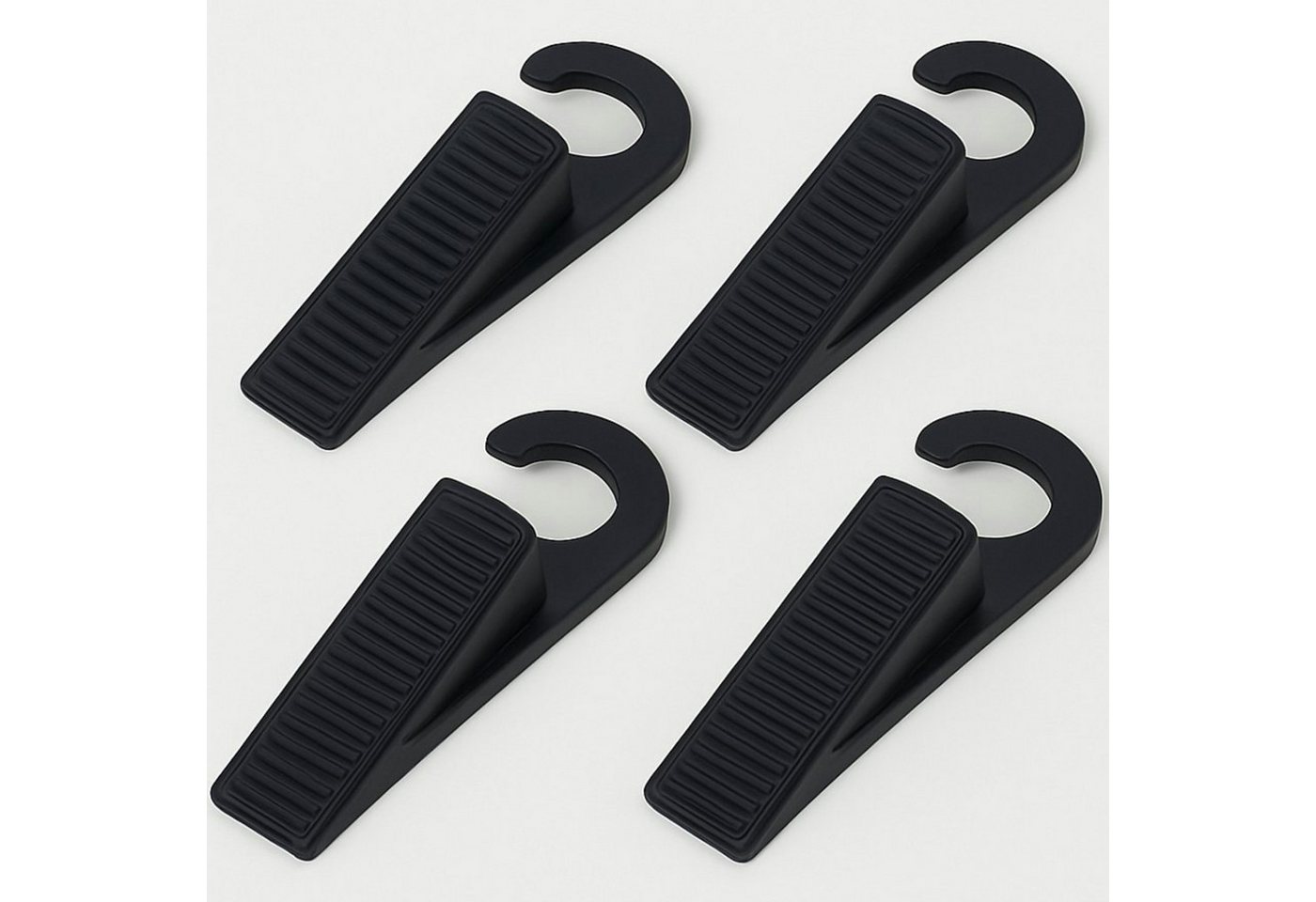 Koopman Türstopper Türkeil Kunststoff 14x4x2,5cm 4 Tlg. Set (Set, 4 St., Packung), 4 Stk, Inkl. Halterung, Kunststoff, Schwarz, Robust