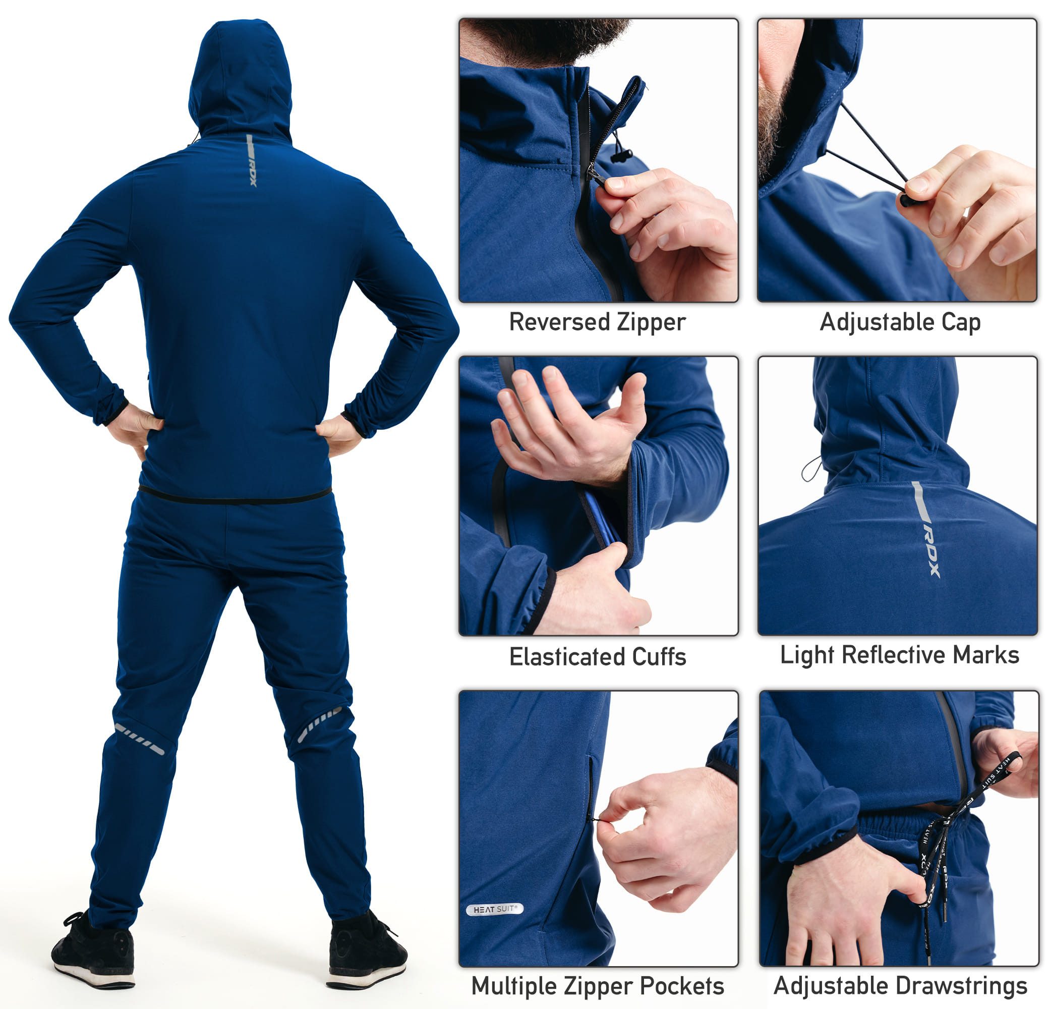 RDX Thermohemd RDX Jogginganzug zum Abnehmen, Saunaanzug Trainingsanzug Männer Frauen