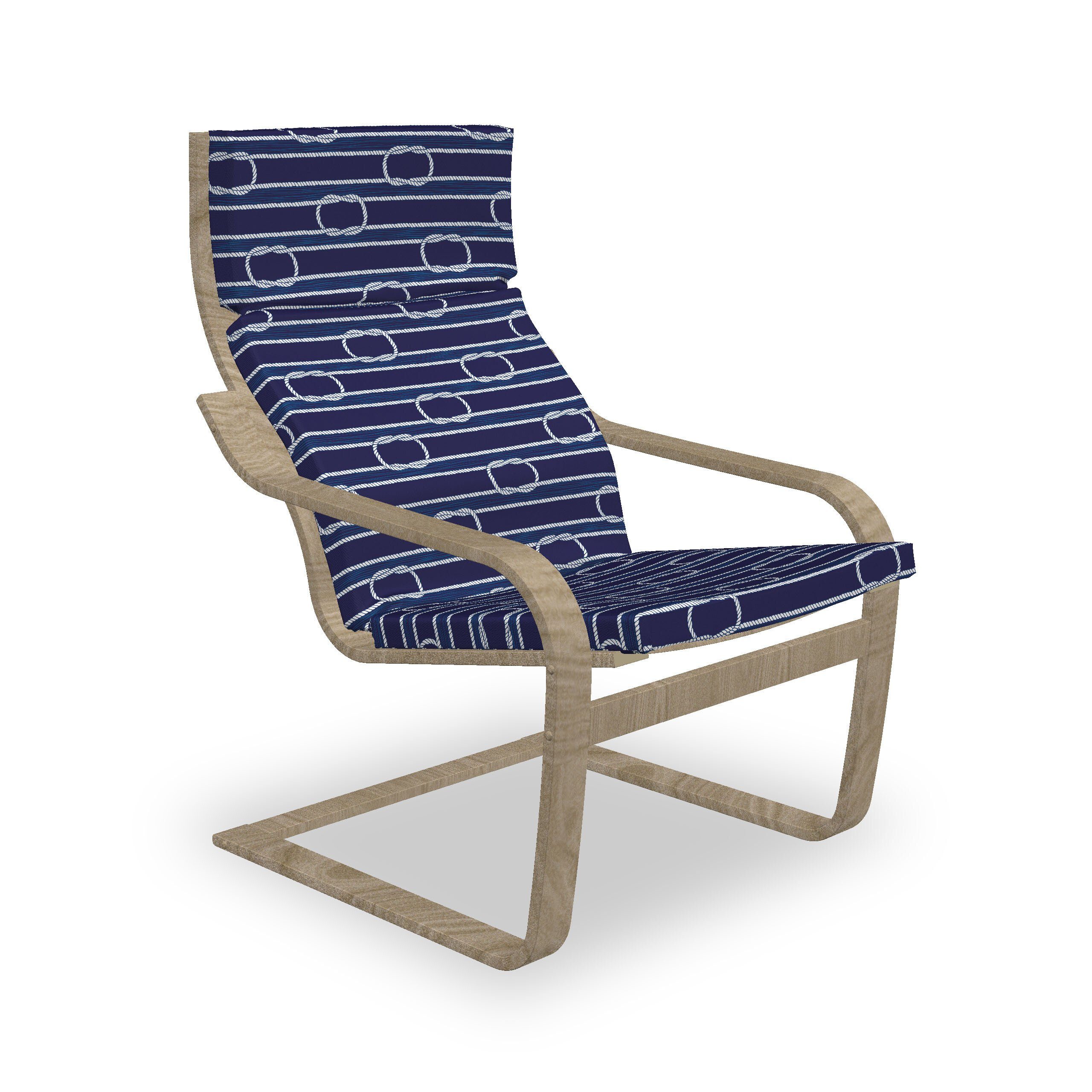Abakuhaus Stuhlkissen Sitzkissen mit Stuhlkissen mit Hakenschlaufe und Reißverschluss, Navy blau Marine-Knoten-Muster