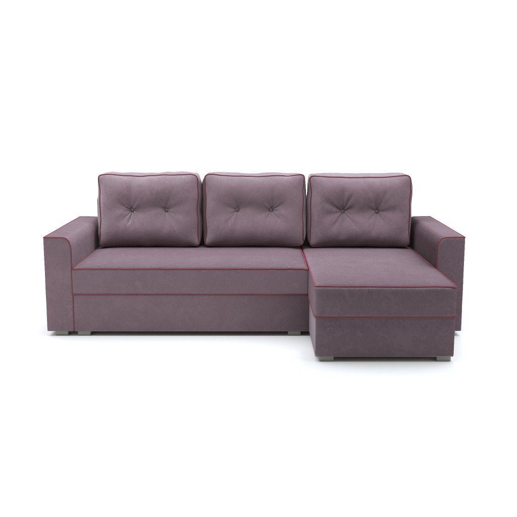 Furnix Schlafsofa ELARE Ecksofa Polstercouch mit Schlaffunktion, 2x Bettkasten, B230 x H90 x T145 cm, Sitzhöhe 45 cm, Liegefläche: 200 x 130 cm Violett