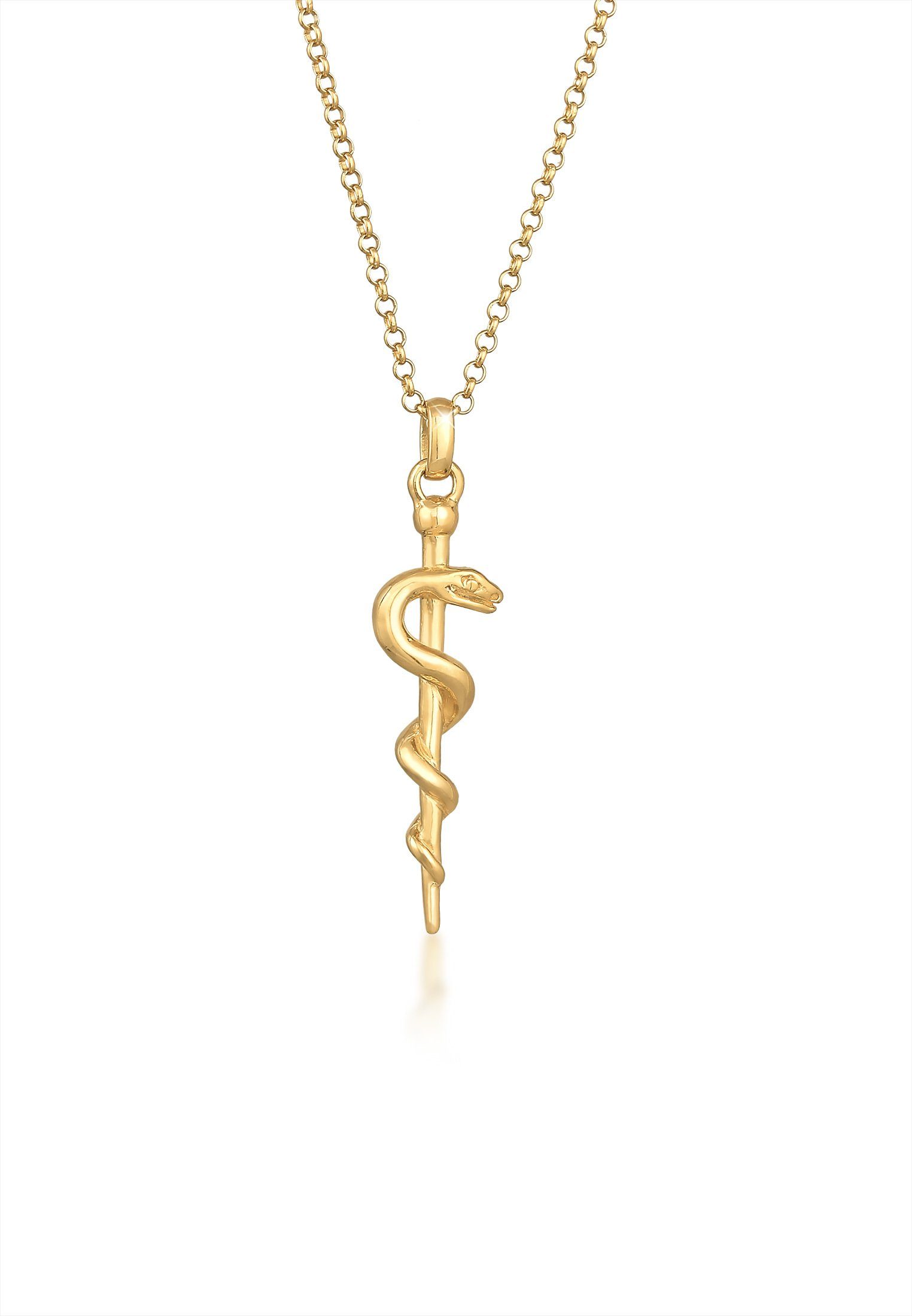 Elli Kette mit Anhänger Schlangenstab Äskulapstab Heilkunde 925er Silber, H günstig online kaufen