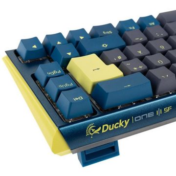 Ducky One 3 Daybreak SF Gaming Tastatur RGB LED MX-Blue Gaming-Tastatur (eutsches Layout QWERTZ, Blau, Grau, Gelb)