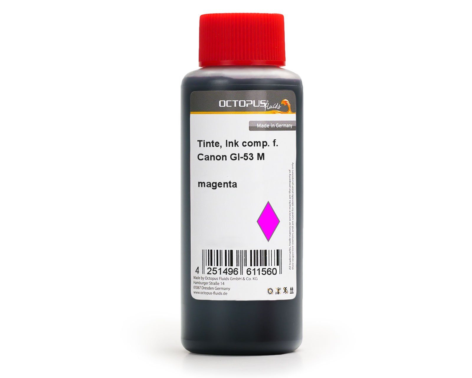 (für Nachfülltinte Pixma 550, 650 G Canon, magenta M Druckertinte G Canon Fluids OCTOPUS für MegaTank x) GI-53