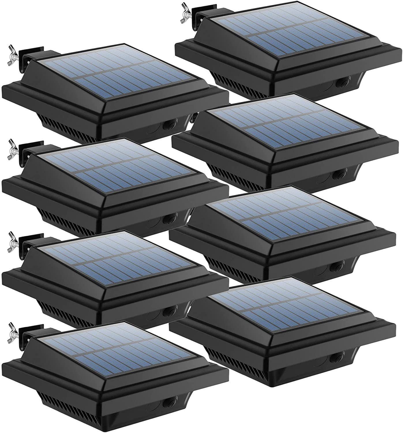 LED Wegeleuchte, Lichtsensor Solarlampe Außen Dachrinnen Solarleuchten Coisini Dachrinnenleuchte 8Stk.25LEDs
