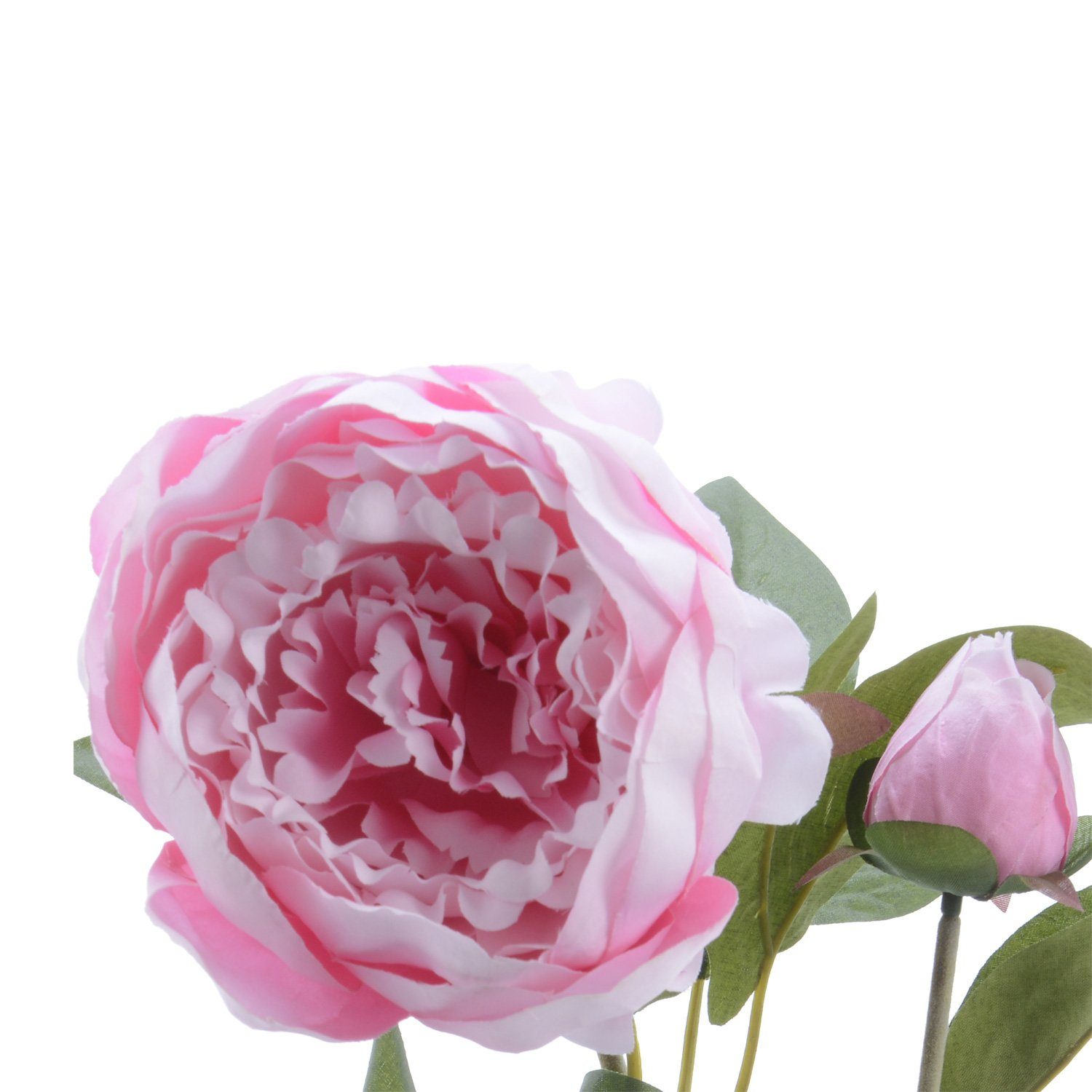 Höhe Stiel Knospe rosa, 75 und MARELIDA, cm Kunstblume Blüten Kunstblume Päonie H: 75cm Pfingstrose am